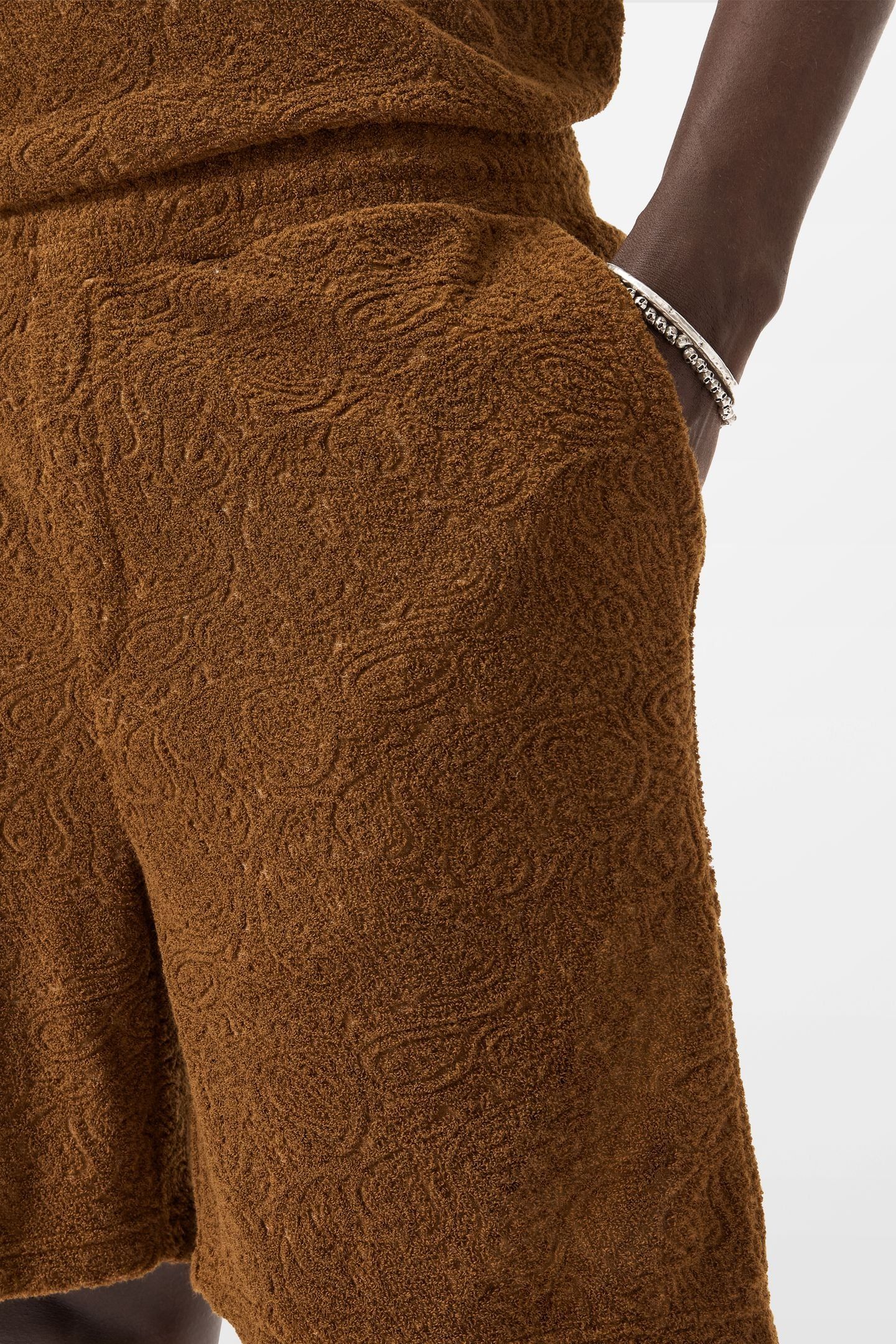 YEAGER TEXTURE TERRY TOWEL SHORTS SIENNA BROWN 3
