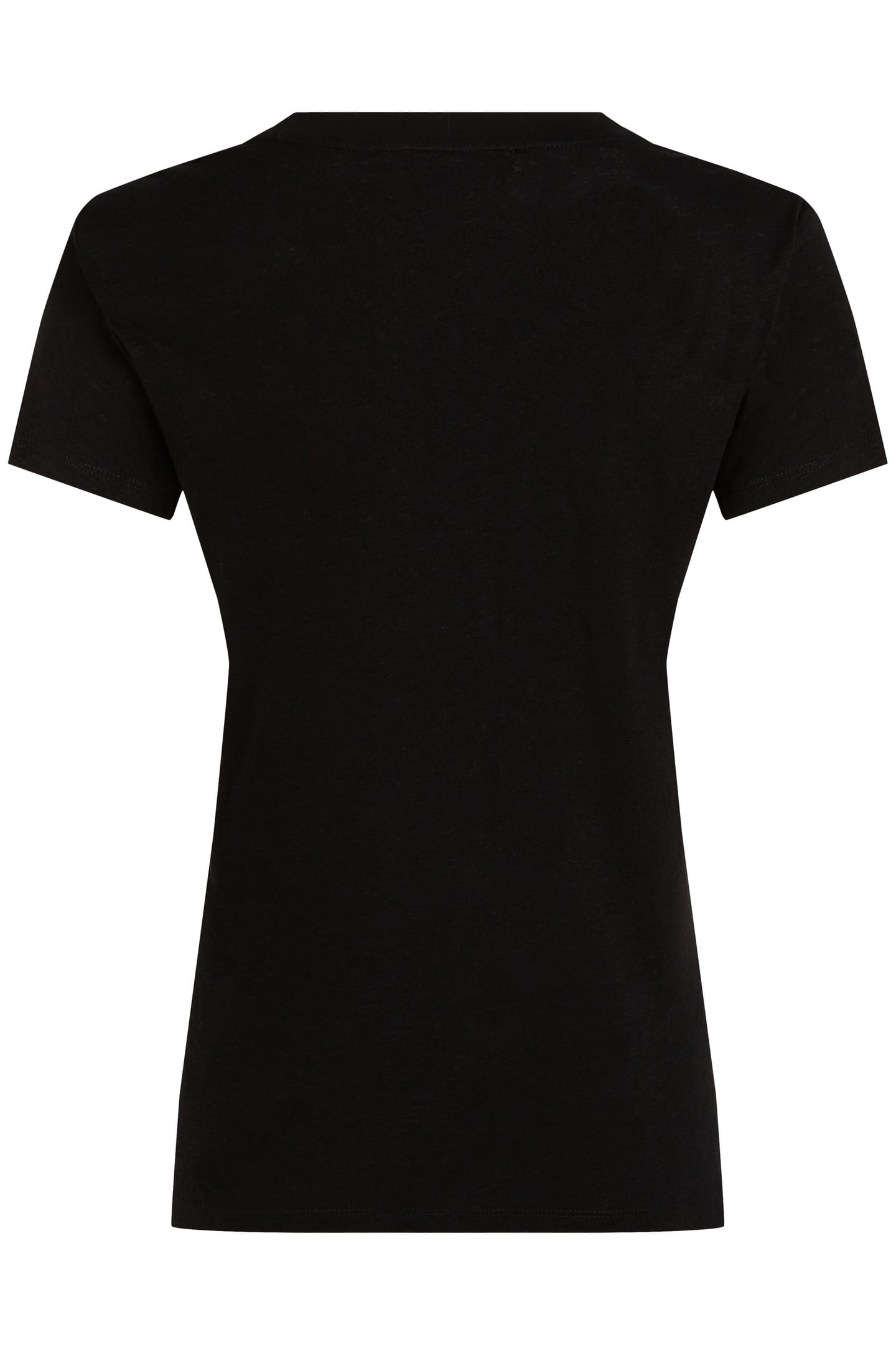 LINEN BLEND V-NECK T-SHIRT BLACK 6