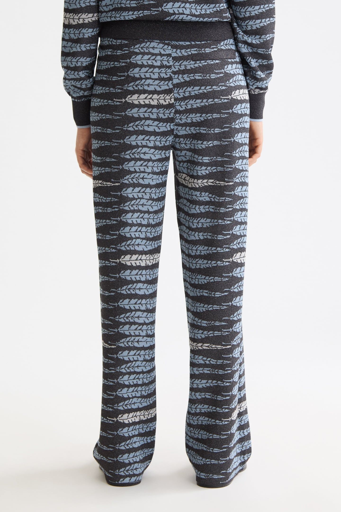 LUREX JACQUARD TROUSERS CHARCOAL ART 3