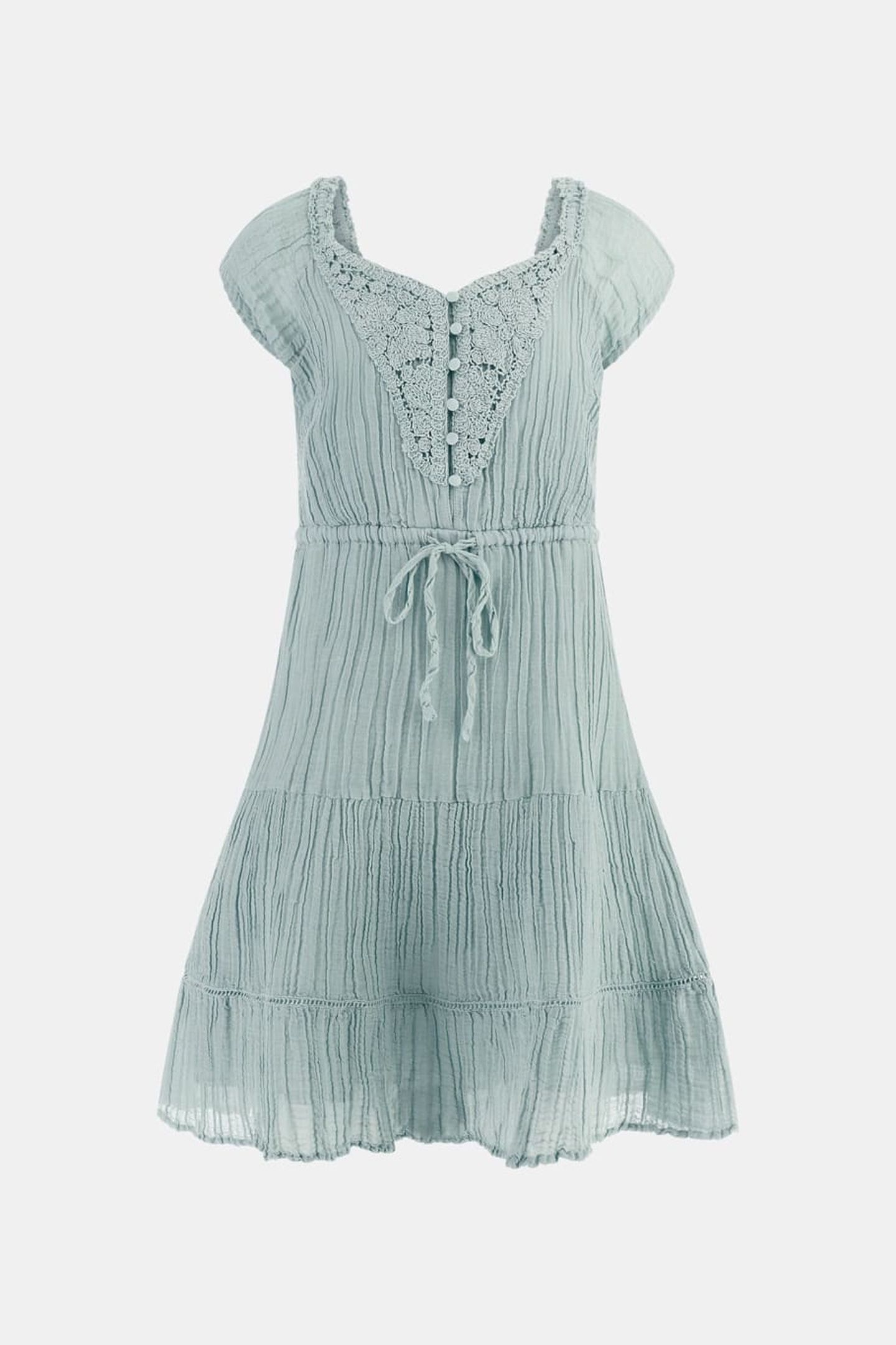 GUESS ECO SL CIEL GAUZE DRESS SEAFOAM MIST MULTI 3
