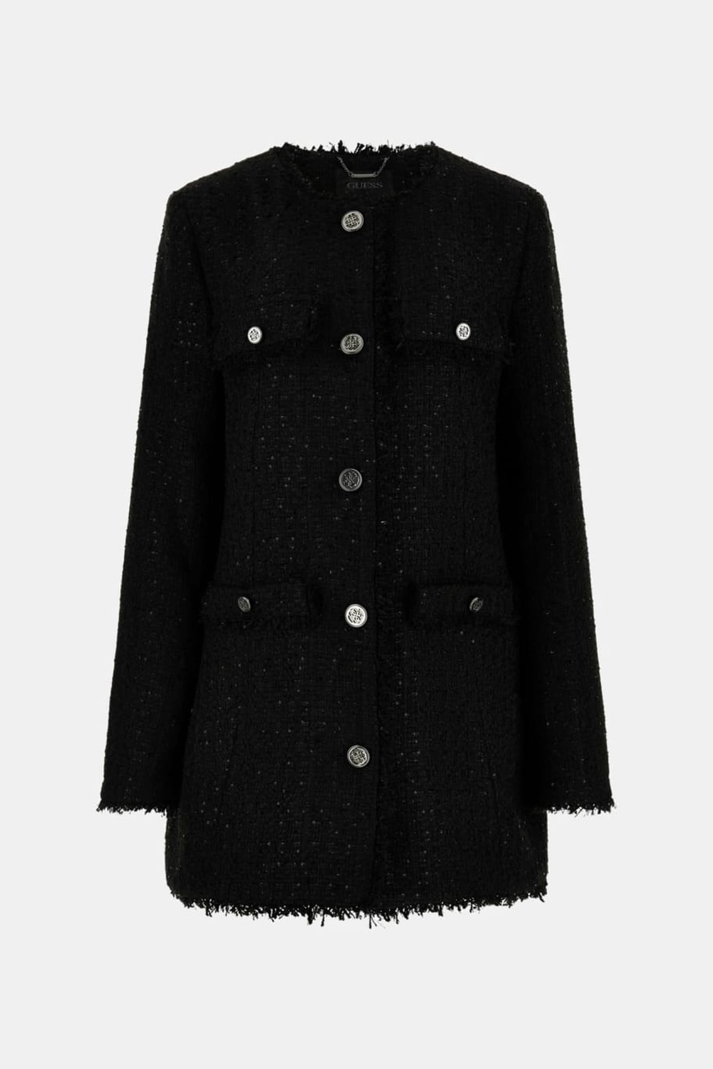 GUESS ECO NOELIE TWEED JACKET JET BLACK A996 4