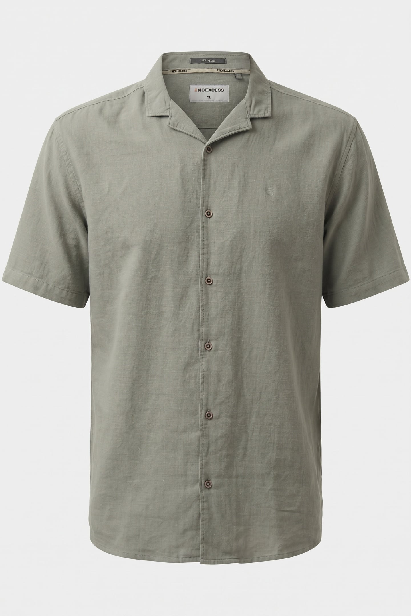 SHIRT SHORT SLEEVE REVERS COLLAR SOLID WITH LINEN SMOKE 3
