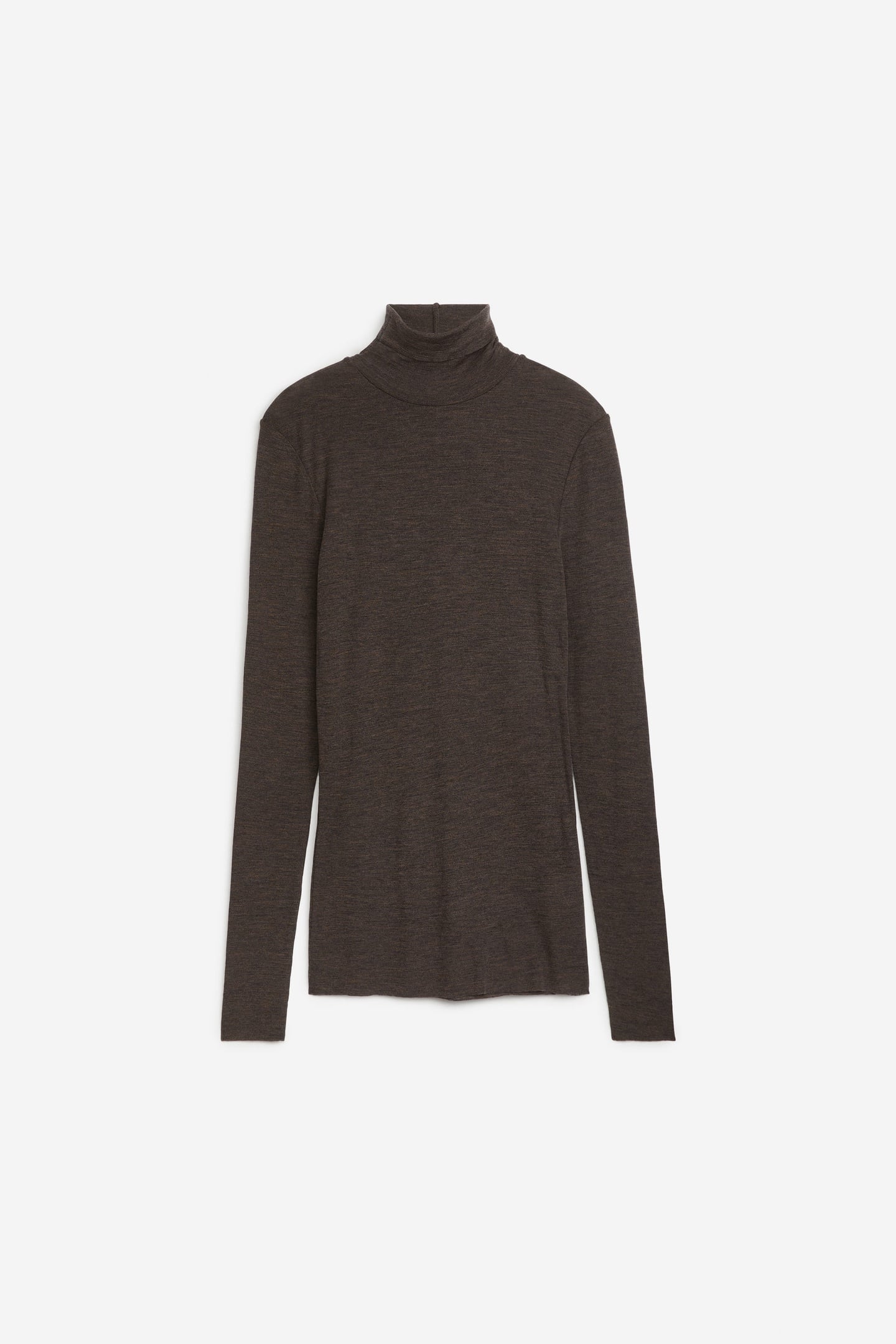 MALENA WOOL RIB TURTLENECK BROWN 3