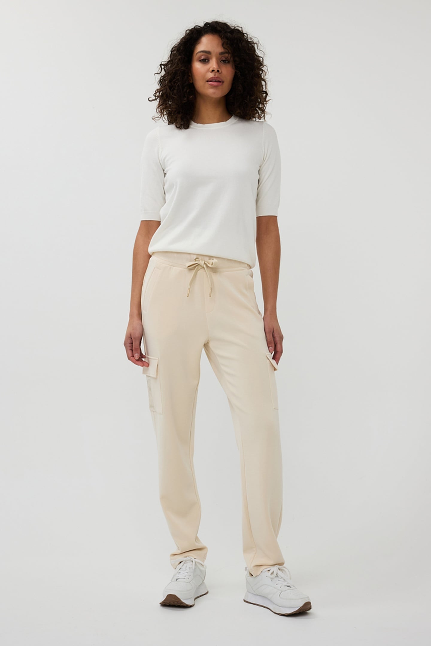 TROUSERS CARGO MODAL IVORY 1