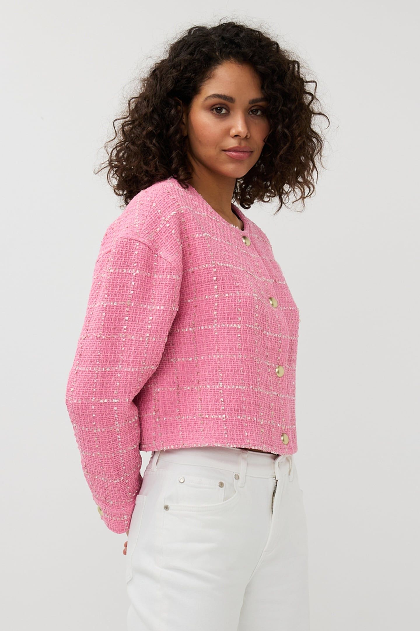 JACKET CROPPED BOUCLE ROSE 3