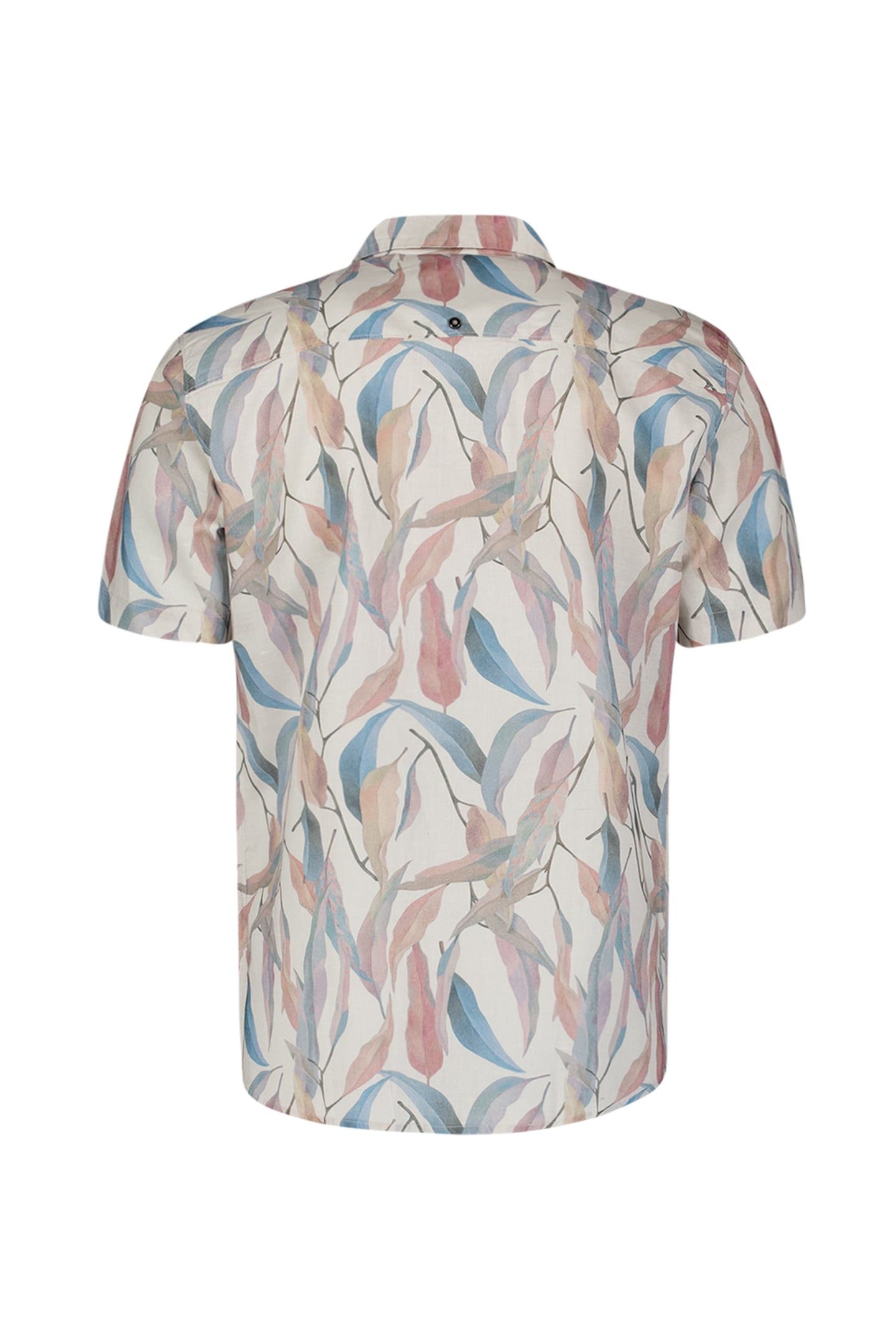 SHIRT SHORT SLEEVE REVERS COLLAR ALLOVER PRINTED WITH LINEN  2