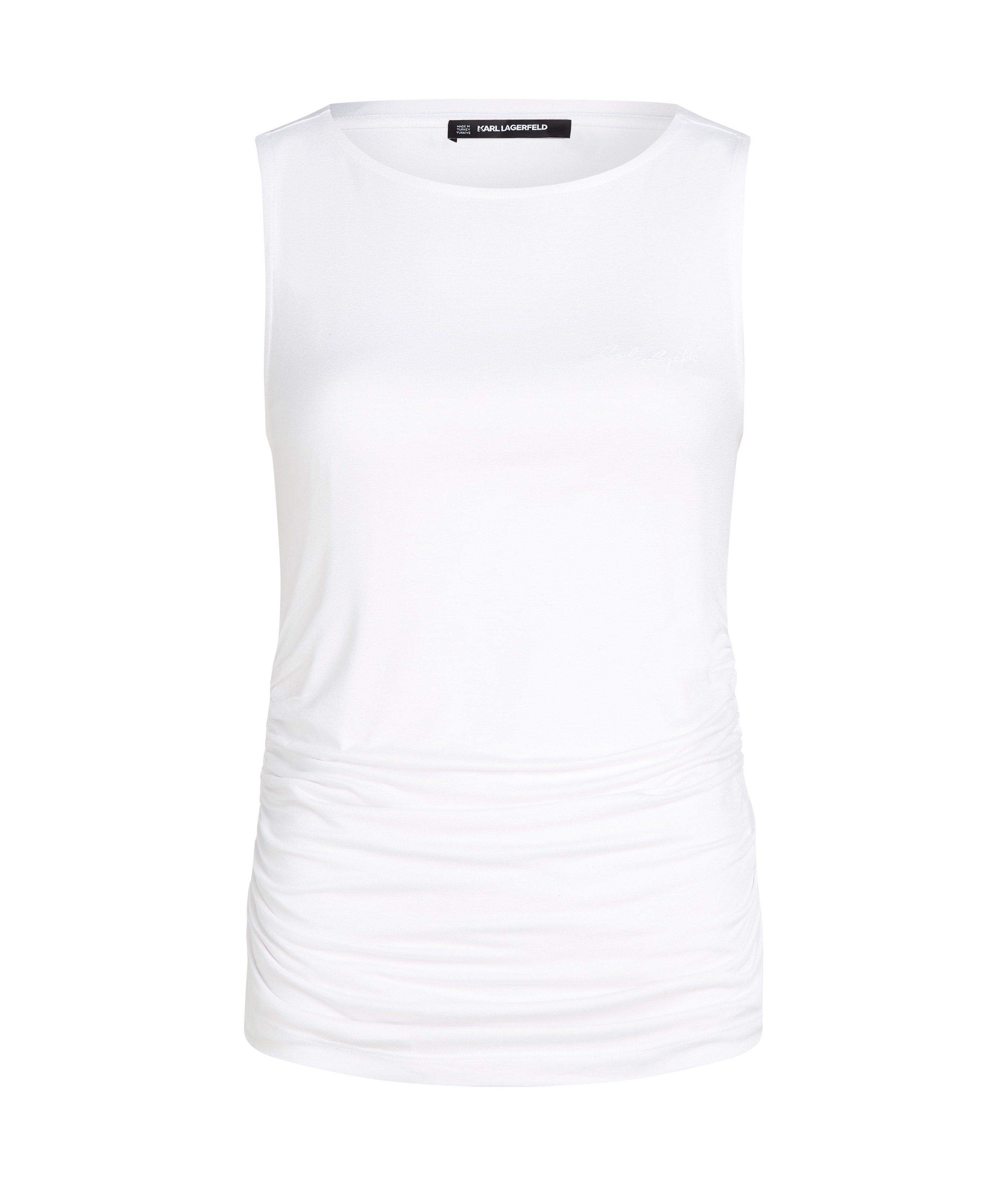 BOAT NECK RUCHED DETAIL TOP WHITE 1