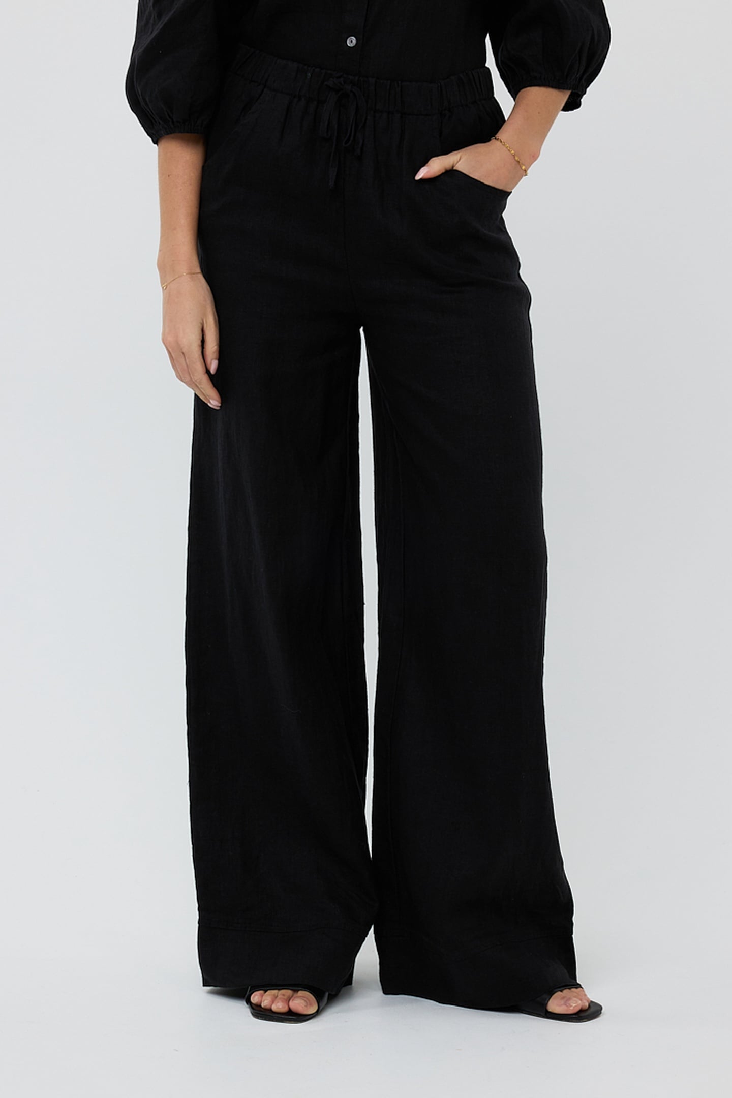 TROUSERS LINEN BLACK 2
