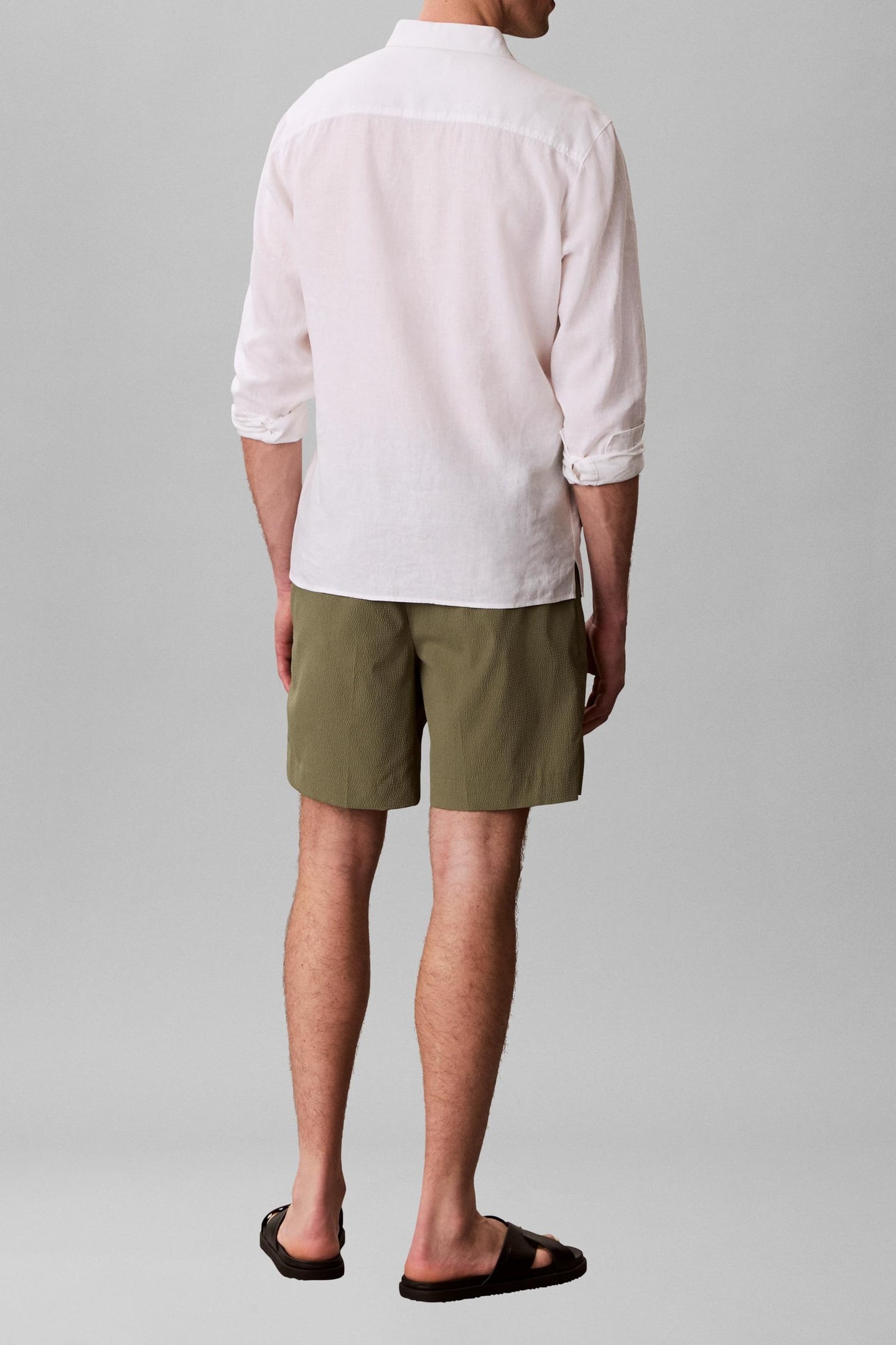 STRAIGHT SEERSUCKER SHORTS DEEP LICHEN GREEN 4