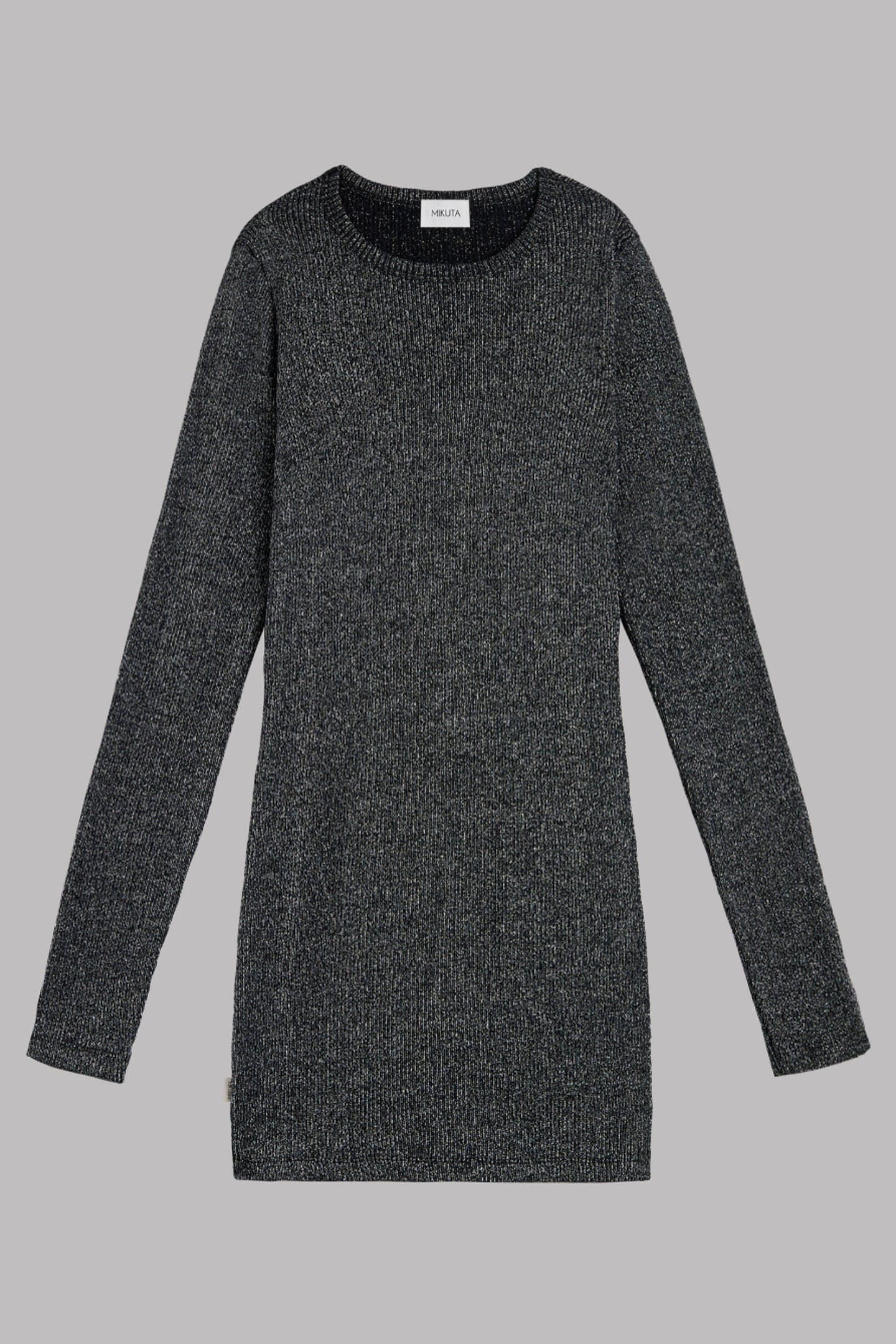 THE DARK GLITTER RIBBED SHORT LONGSLEEVE DRESS 3