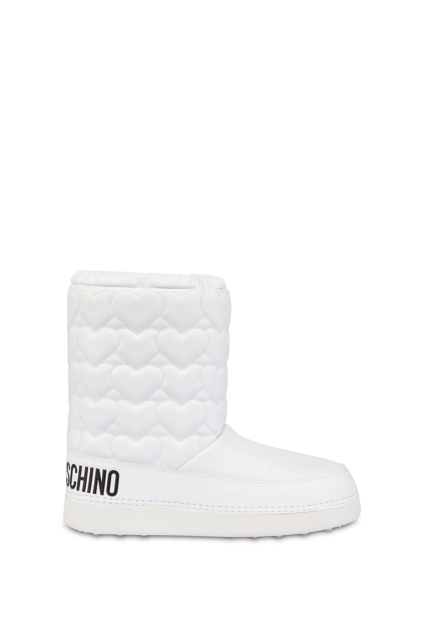 HEART QUILTED SNOW BOOTIES WHITE 2