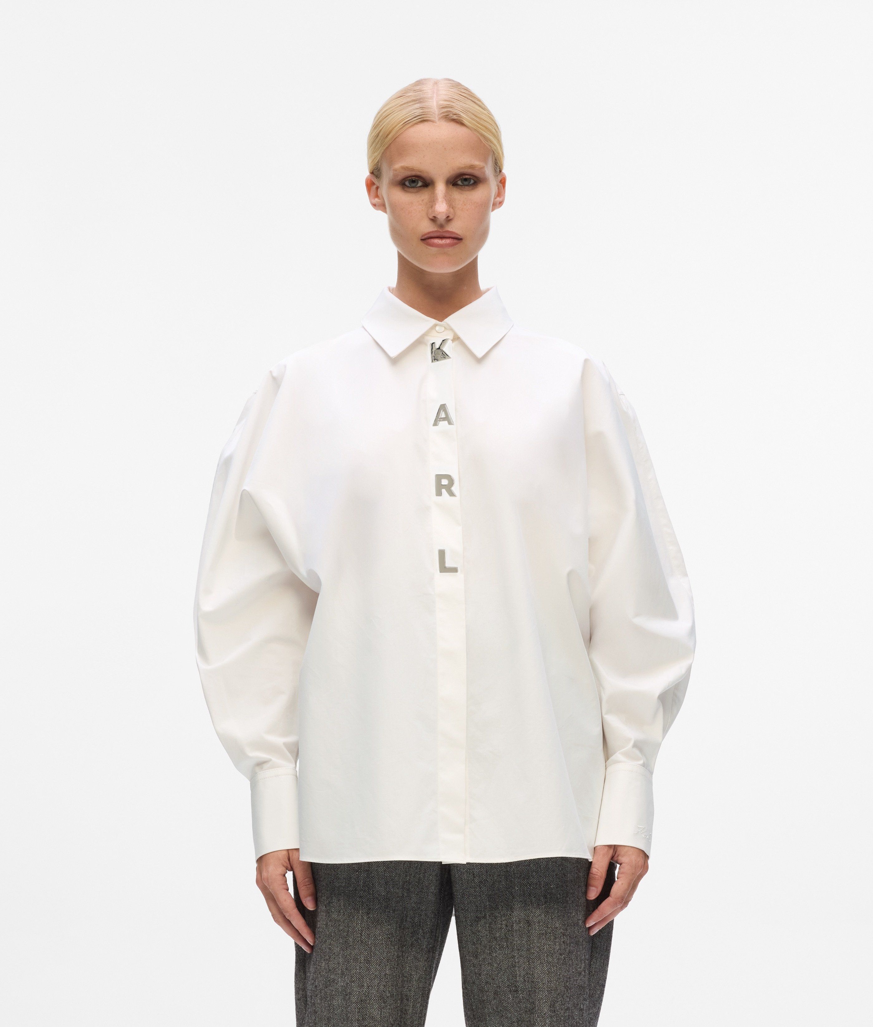 KARL SNAP FASHION POPLIN SHIRT WHITE 1