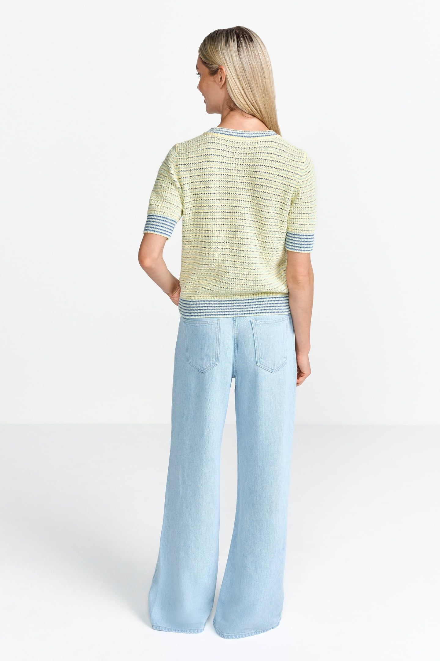 STRIPED TOWELLING CARDIGAN LIGHT VANILLA 3