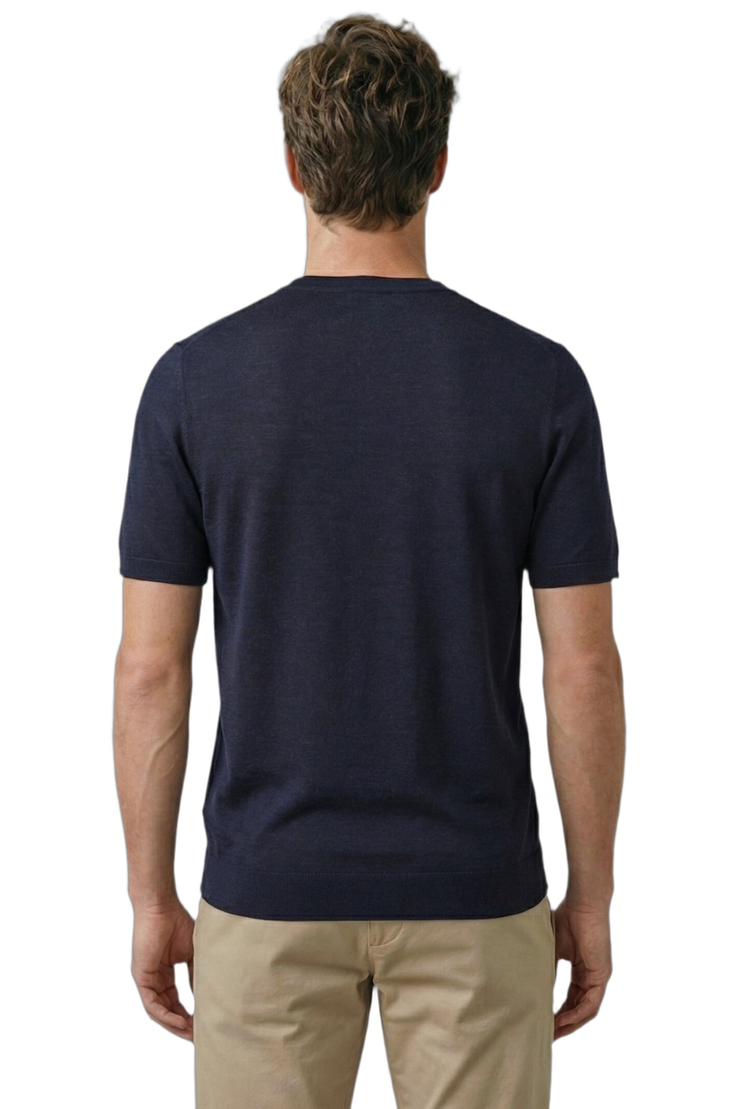 EXTRA FINE MERINO T-SHIRT NAVY 2