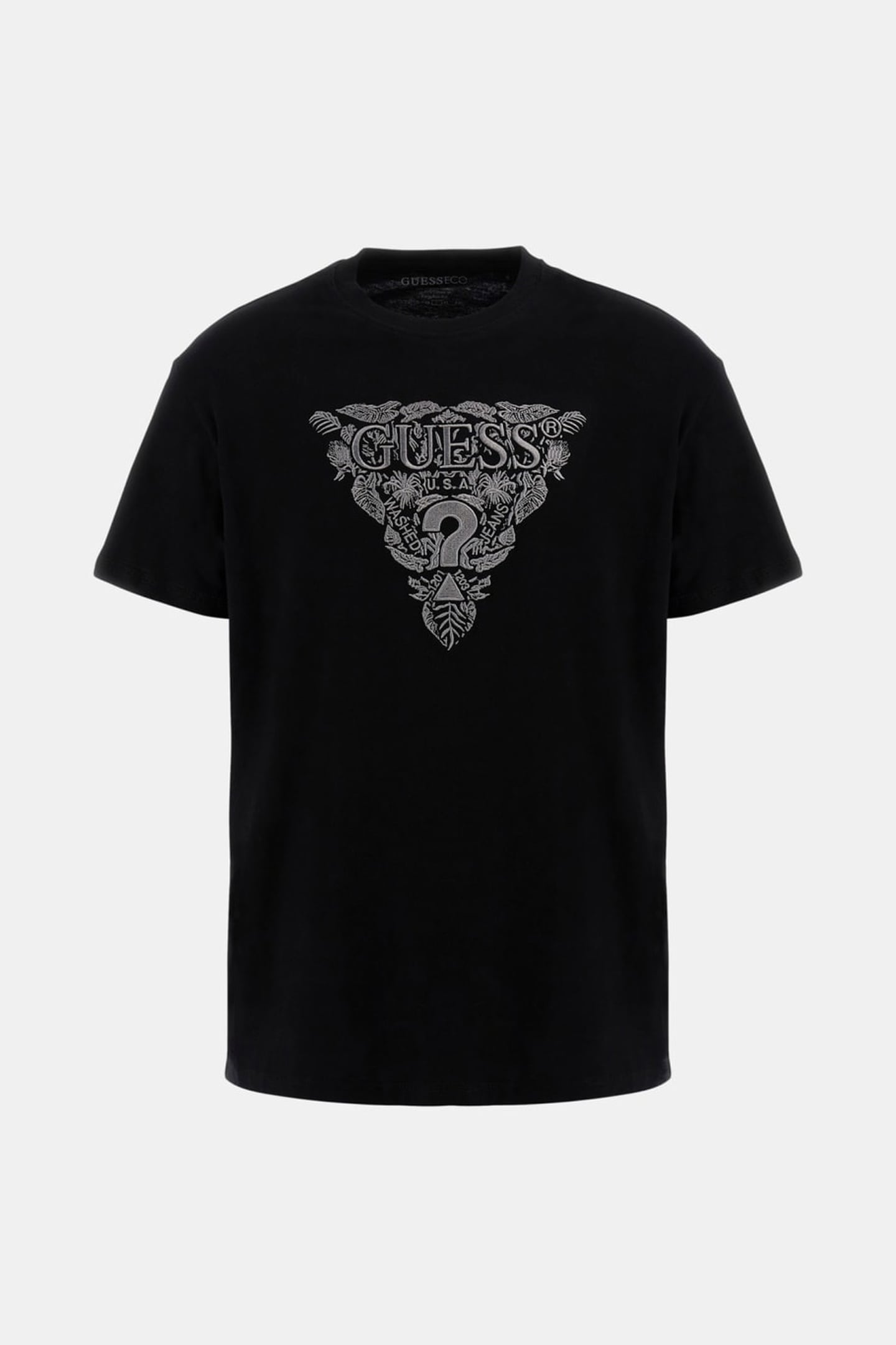 GUESS ECO SS CN FLOWER EMBRO T JET BLACK A996 4