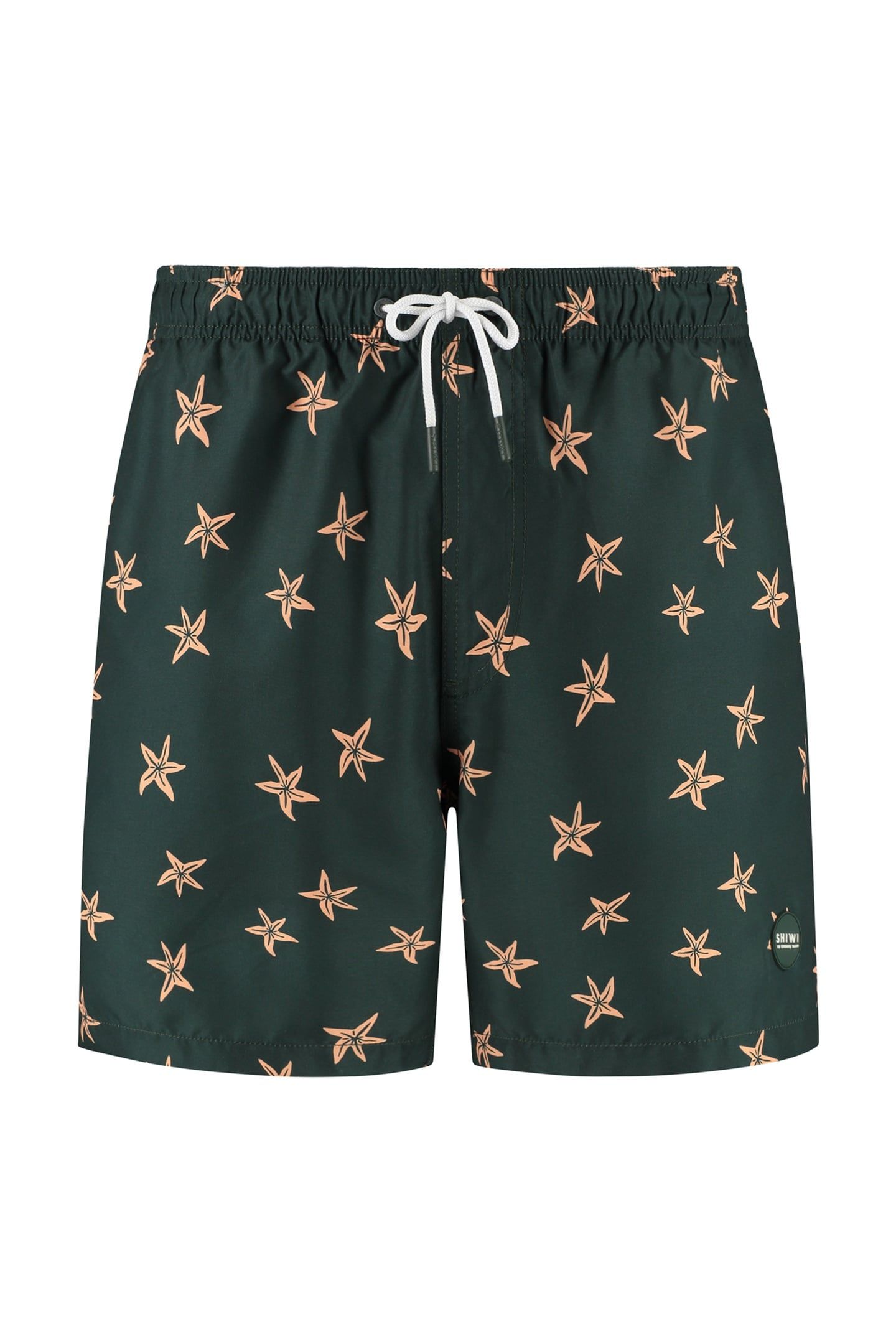 MIKE SWIM SHORTS 7 INCH STARFISHES GREEN LEAF MINI STARFISH 5