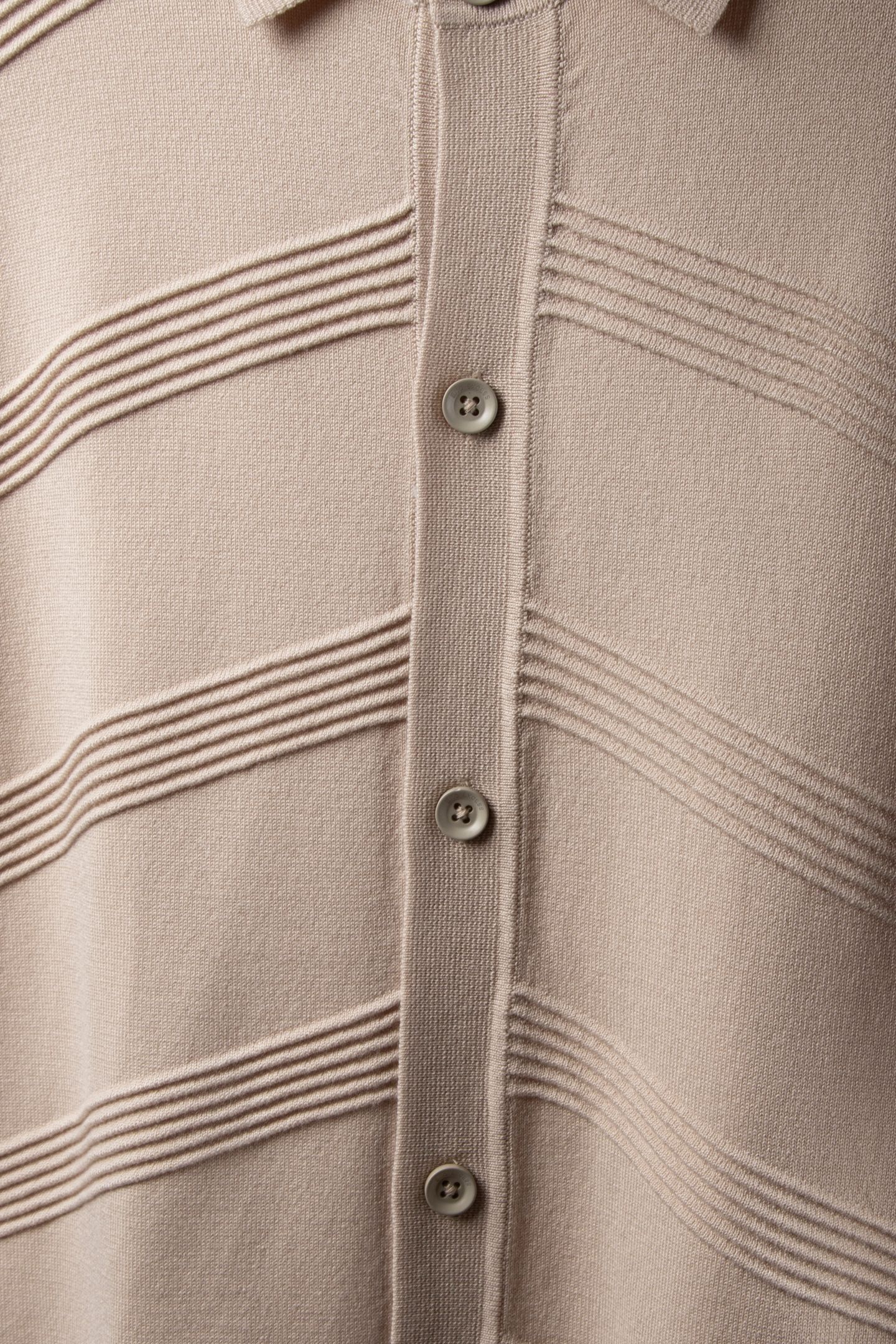 PULLOVER SHORT SLEEVE FULL BUTTON POLO RELIEF KNIT CEMENT 4