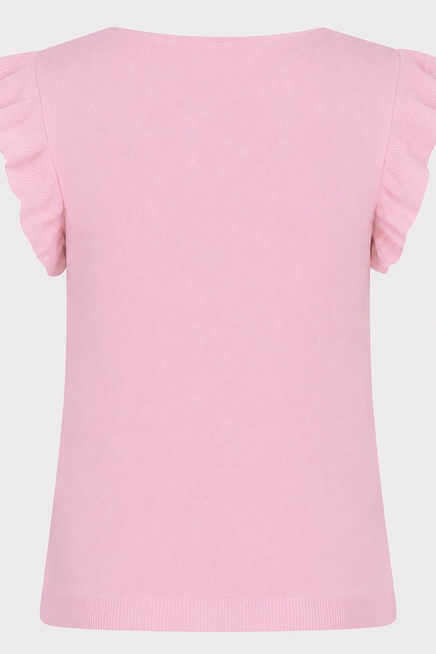 TOP V-NECK RUFFLE SLVE PASTEL PINK 2