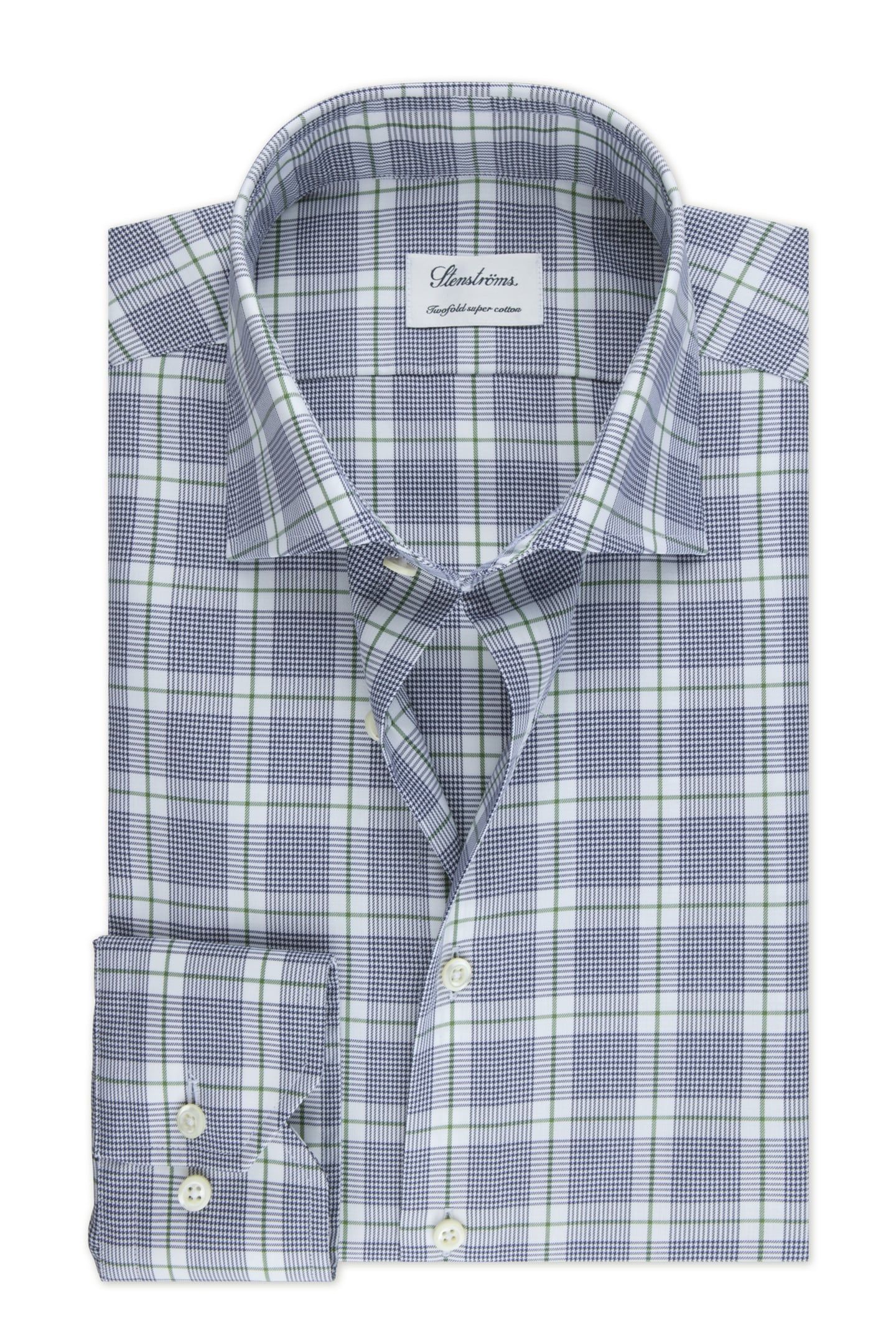 FITTED BODY/75, RM CUFF DARK BLUE CHECK 1