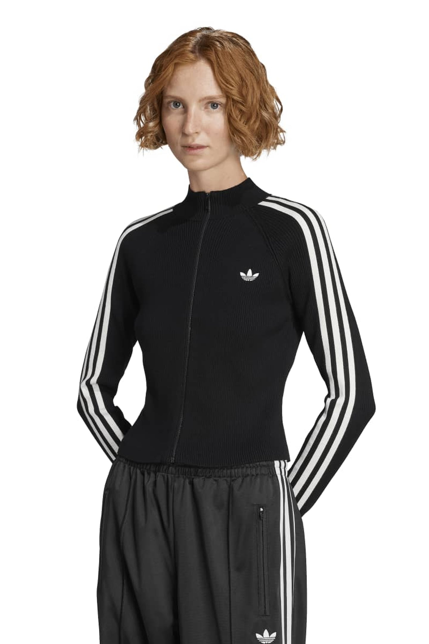 ORIGINALS ADICOLOR 3 STRIPES SLIM KNIT TRACK TOP BLACK 4