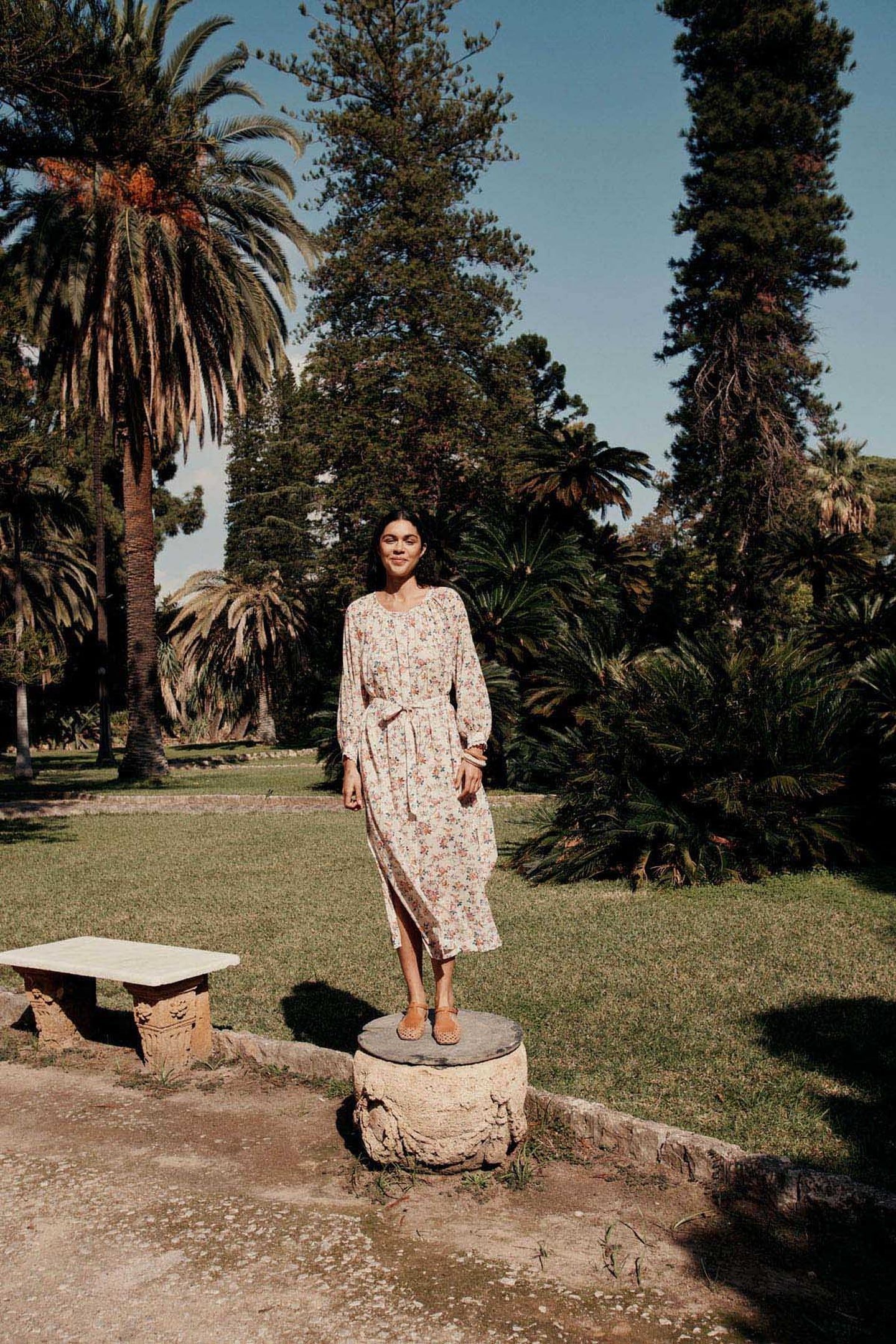 DRESS CILONA CREAM RETRO GARDEN 3
