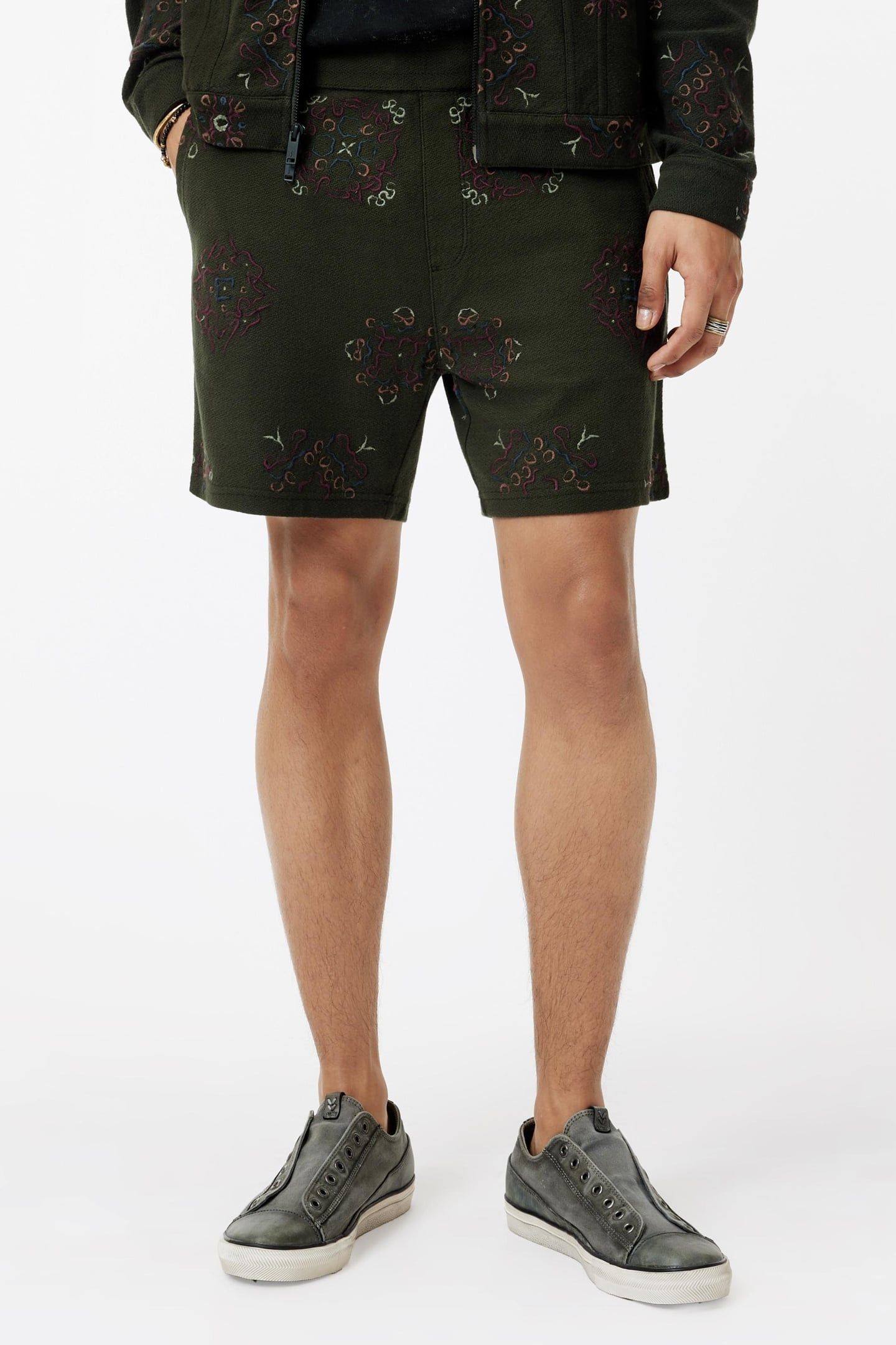 NEAL SHORTS WITH EMBROIDERY MOSS 1