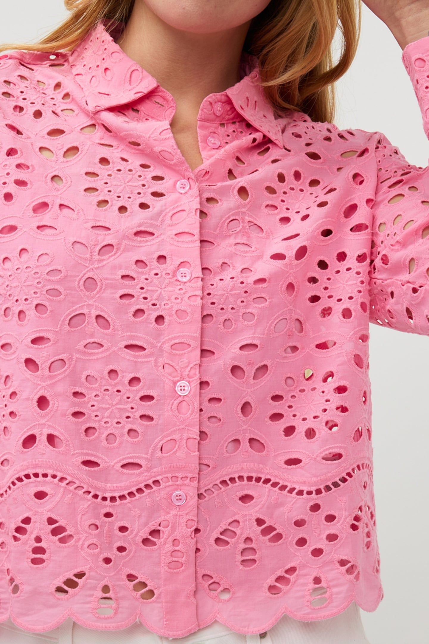 BLOUSE BROIDERY ANGLAISE ROSE 6