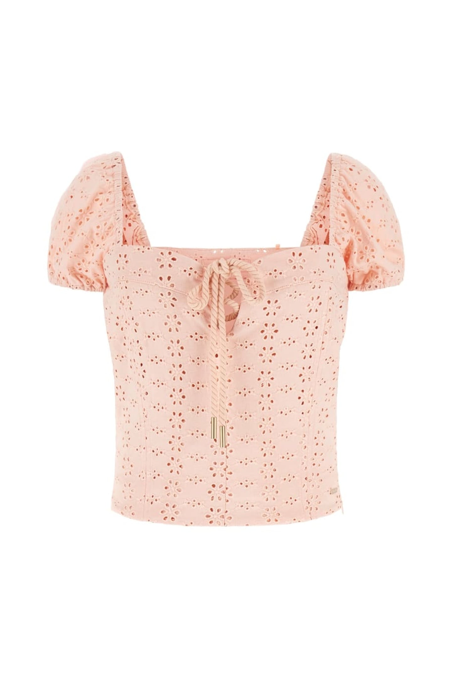 GUESS ECO ELIANE SS PUFFED TOP PEACH CREME MULTI 3