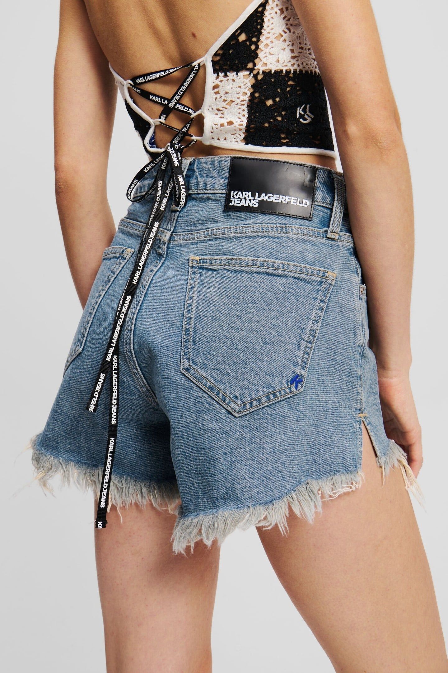 FRAYED DENIM SHORT TINTED WASHED MID BLUE 2