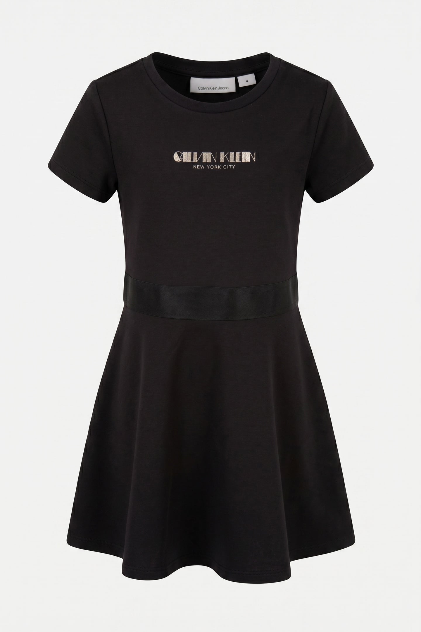 GIRLS FIT AND FLARE PUNTO DRESS BLACK 2
