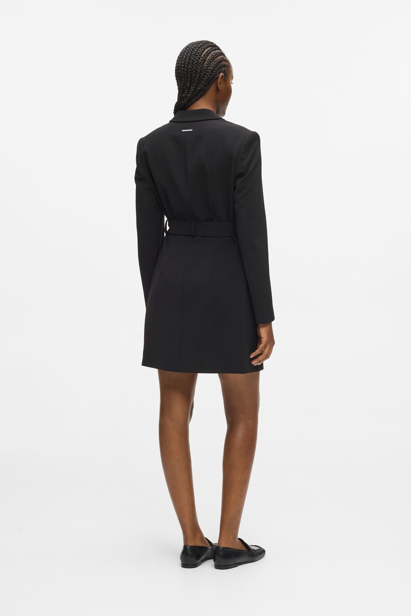 TAILORED PLEATED BLAZER DRESS BLACK 3
