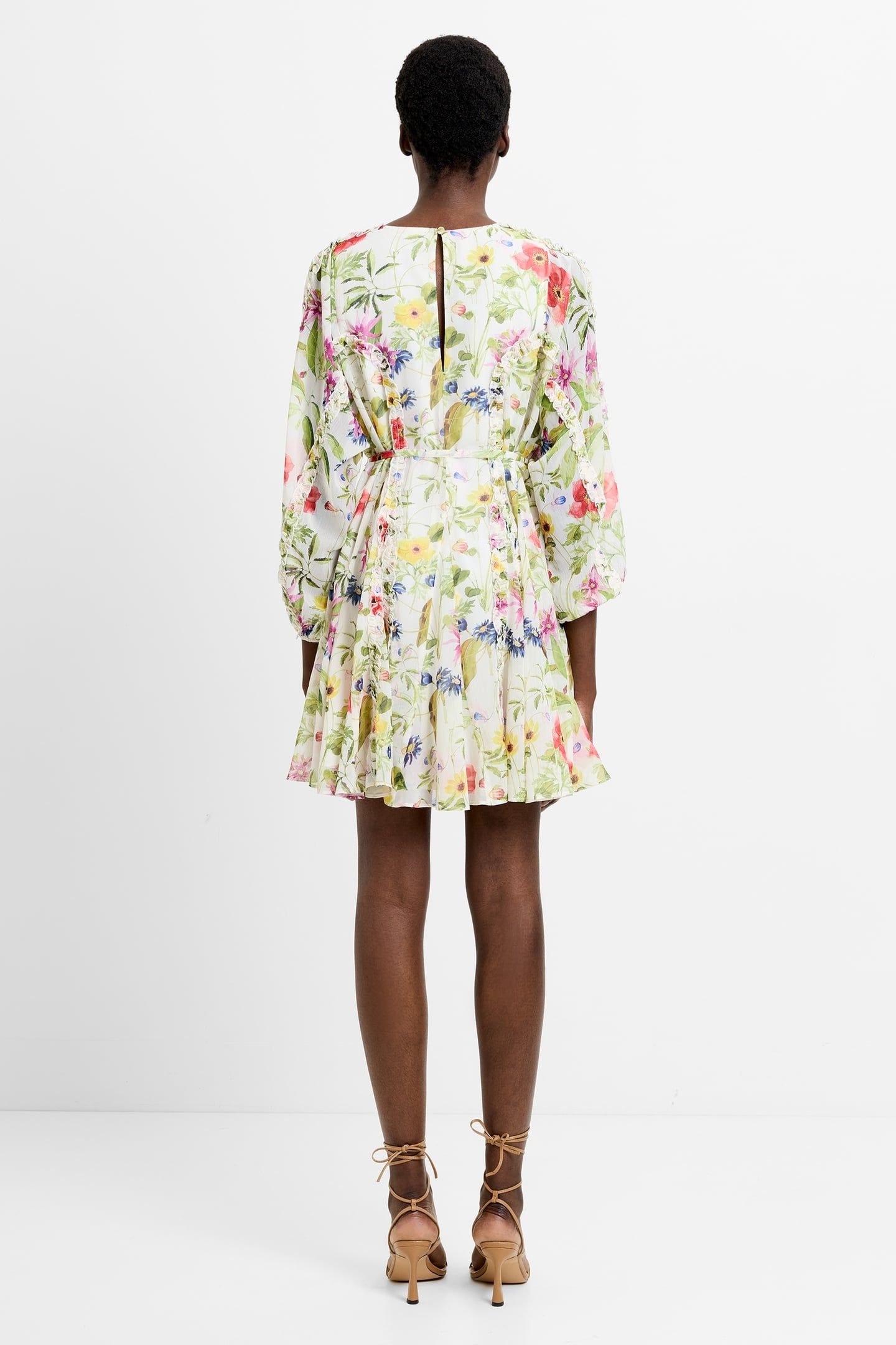 MONICA GODET FLIPPY DRESS S PORCELAIN CRM MULTI 4