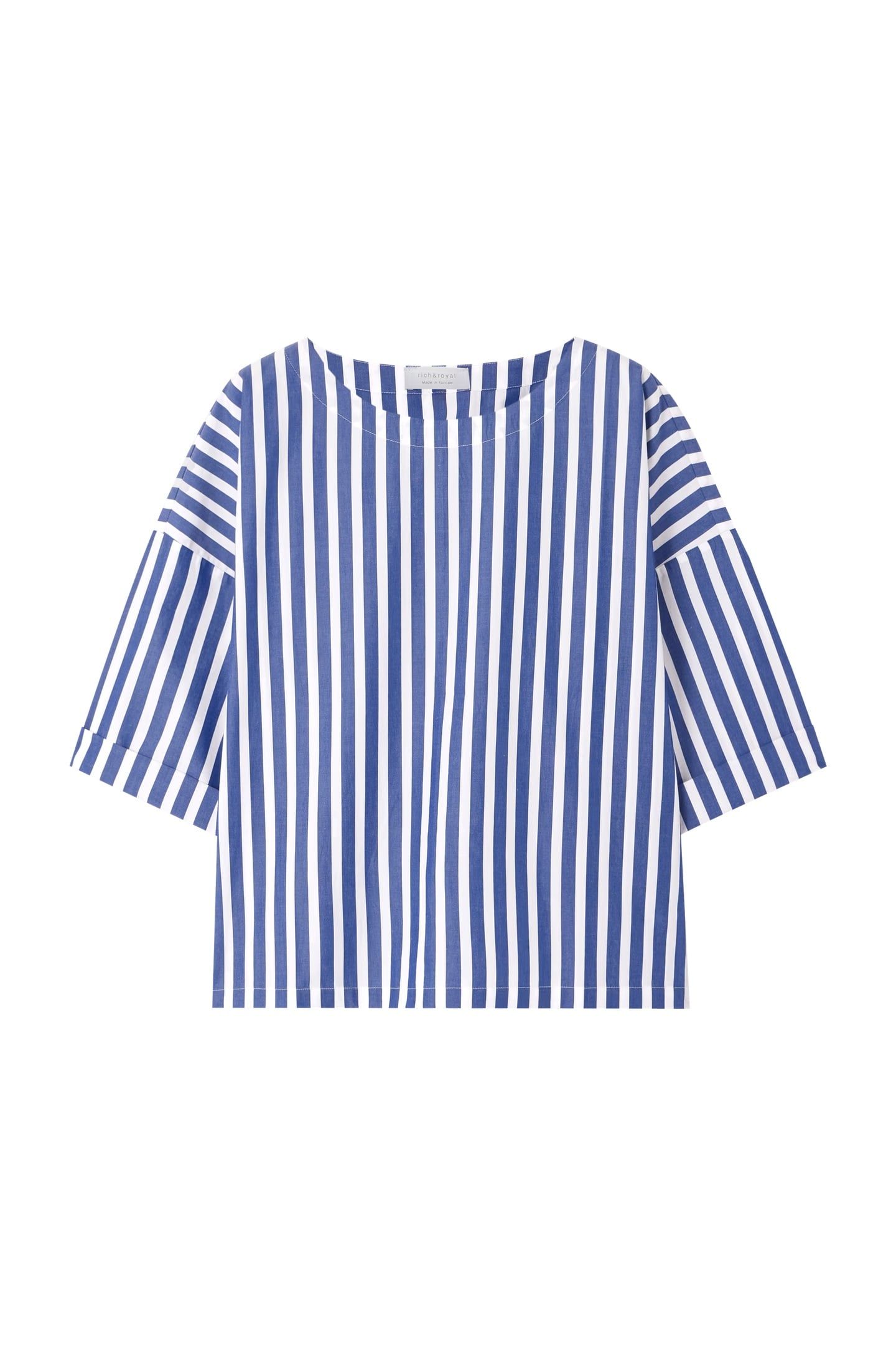 COTTON STRIPE BLOUSE MIDNIGHT BLUE 4