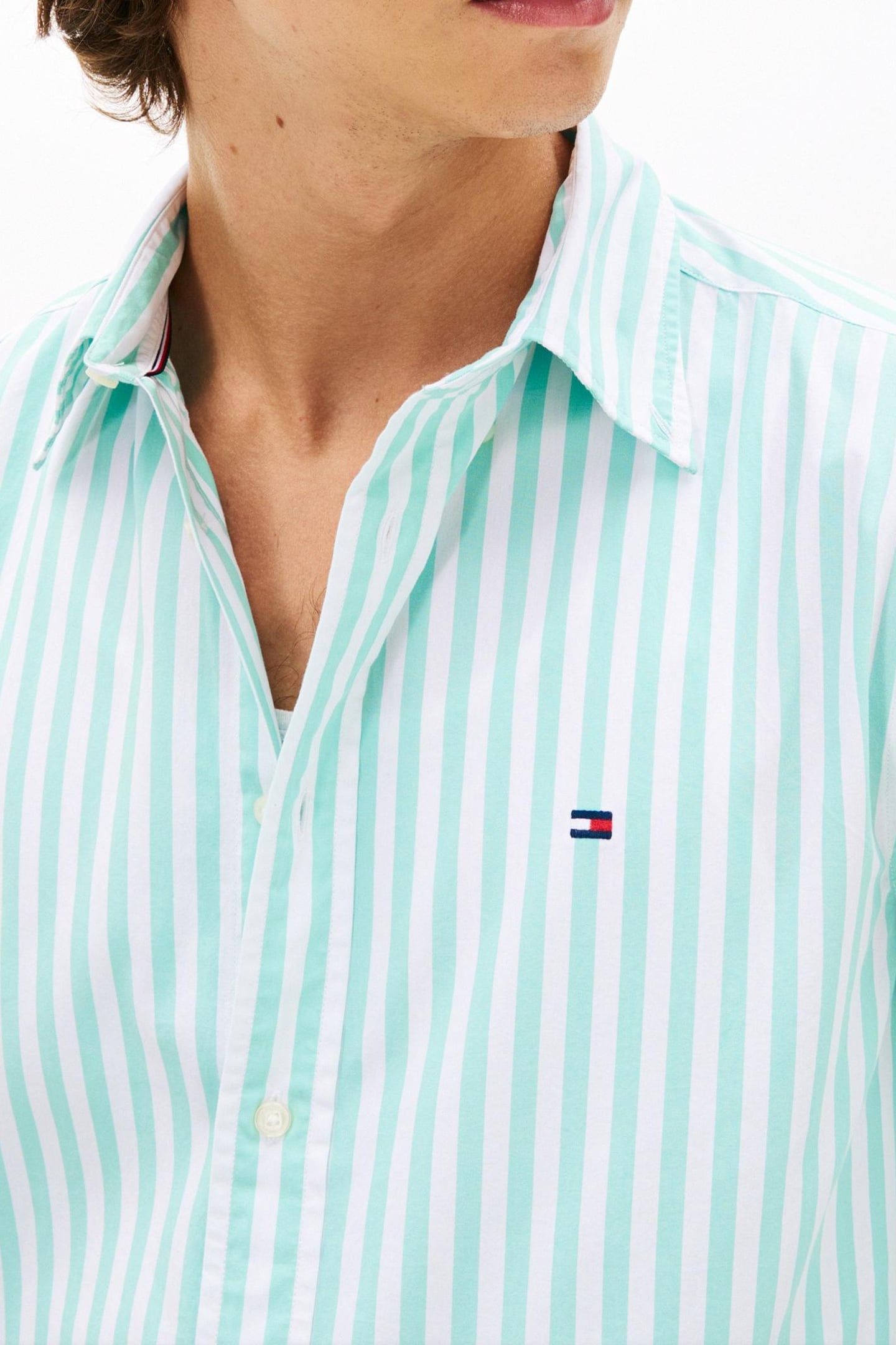 FLEX POPLIN CLASSIC SHIRT ARCTIC AQUA/STRIPE 5