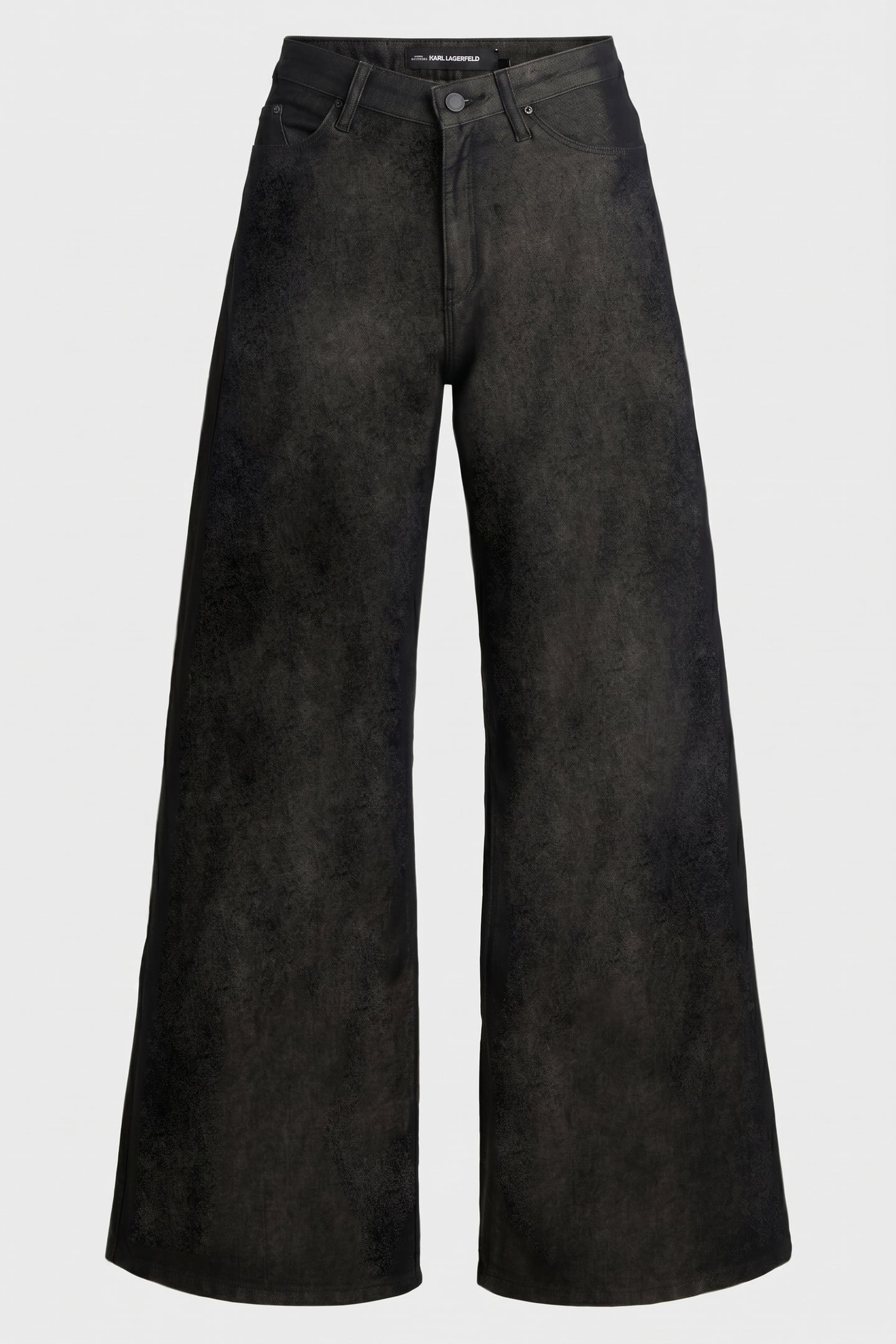 FASHION WIDE LEG DENIM PANTS BLACK 3