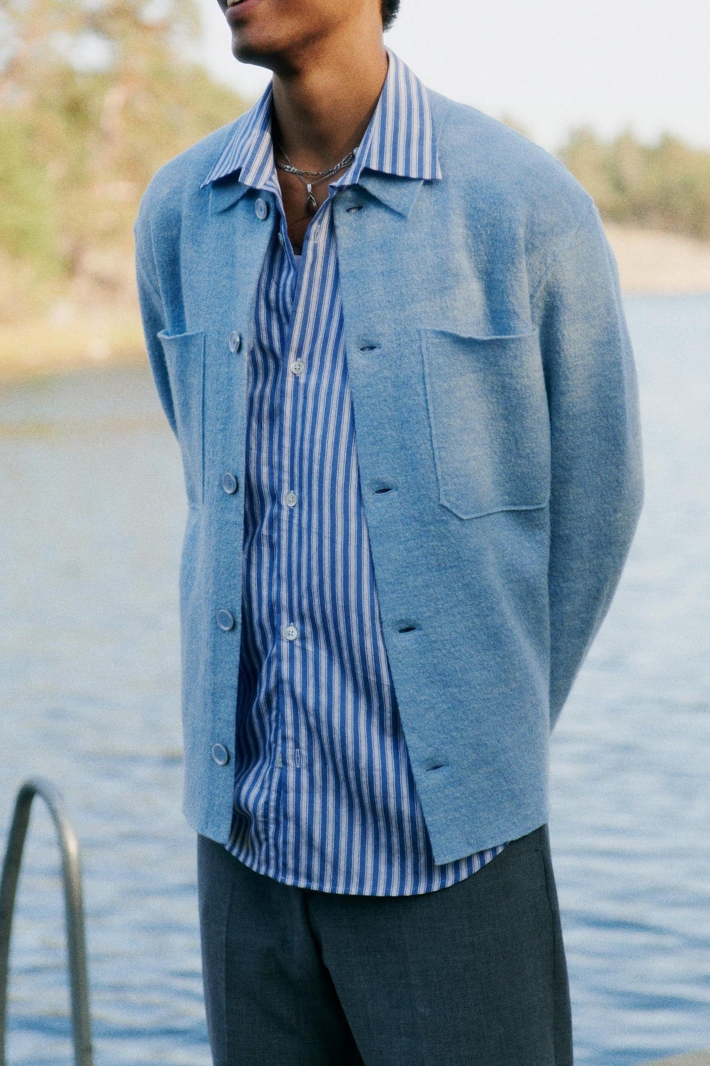 FREDDY NO PKT 5330 SHIRTS BLUE STRIPE 6