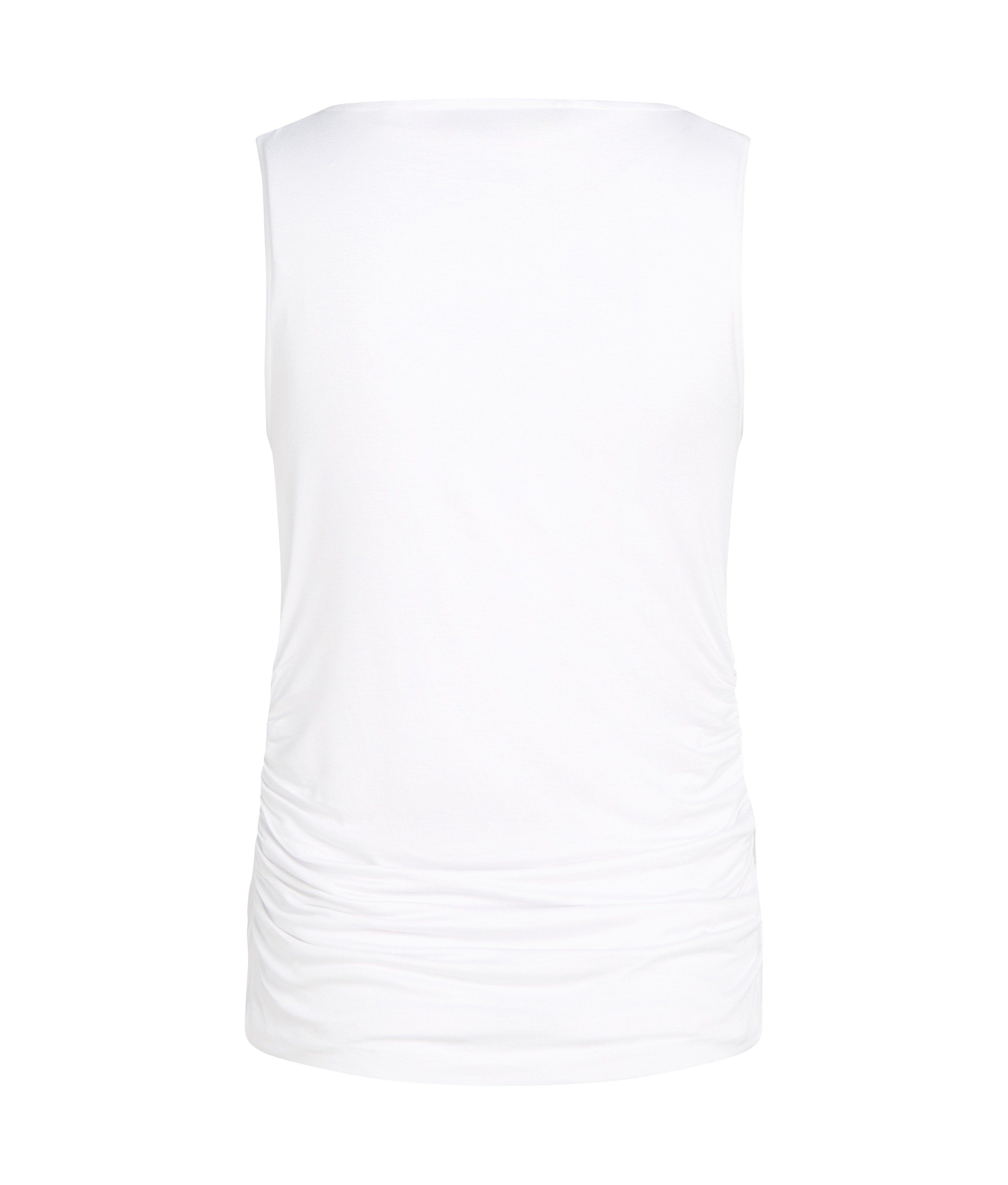 BOAT NECK RUCHED DETAIL TOP WHITE 2