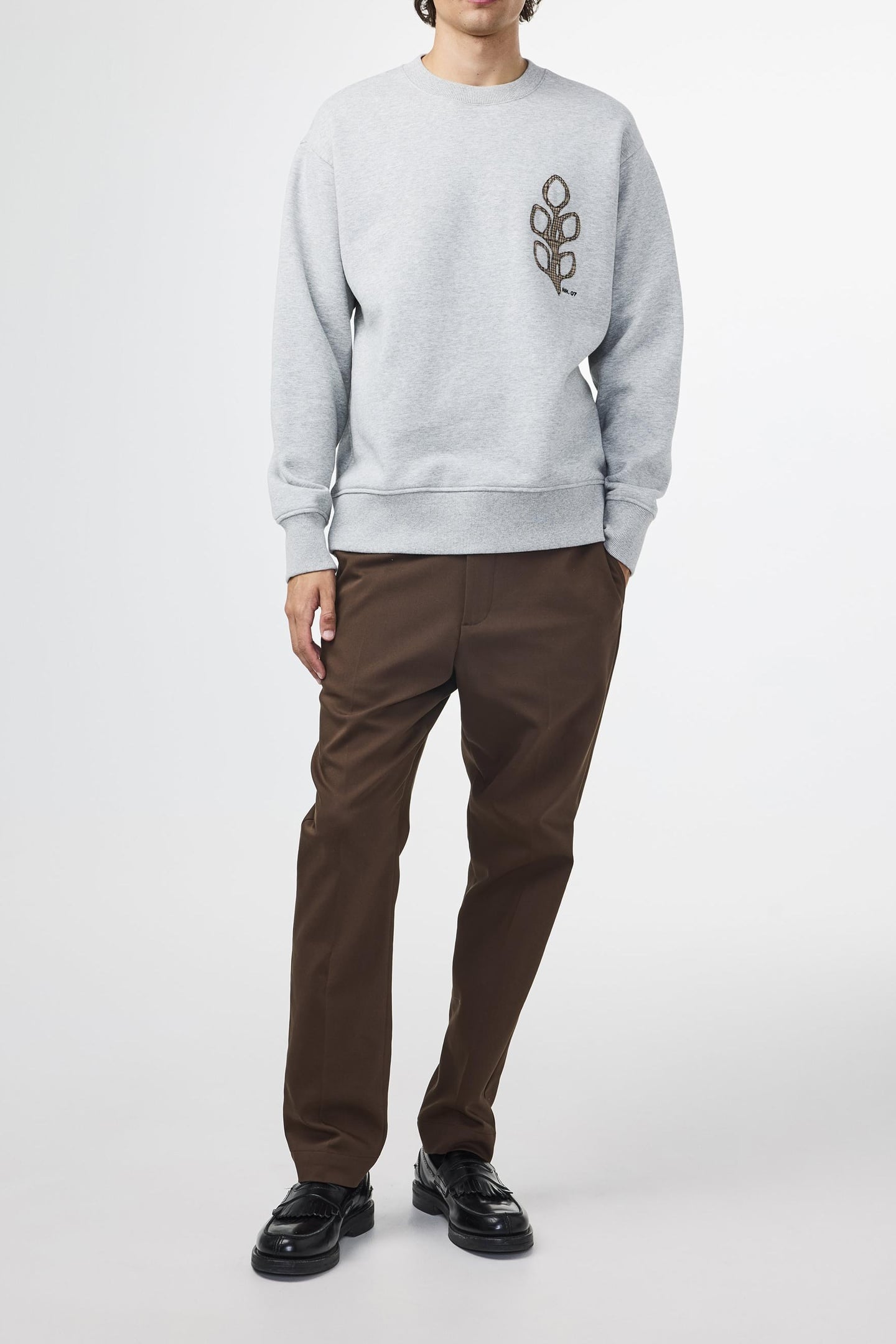BRIGGS APP CREW 3504 SWEAT GREY MEL. 2