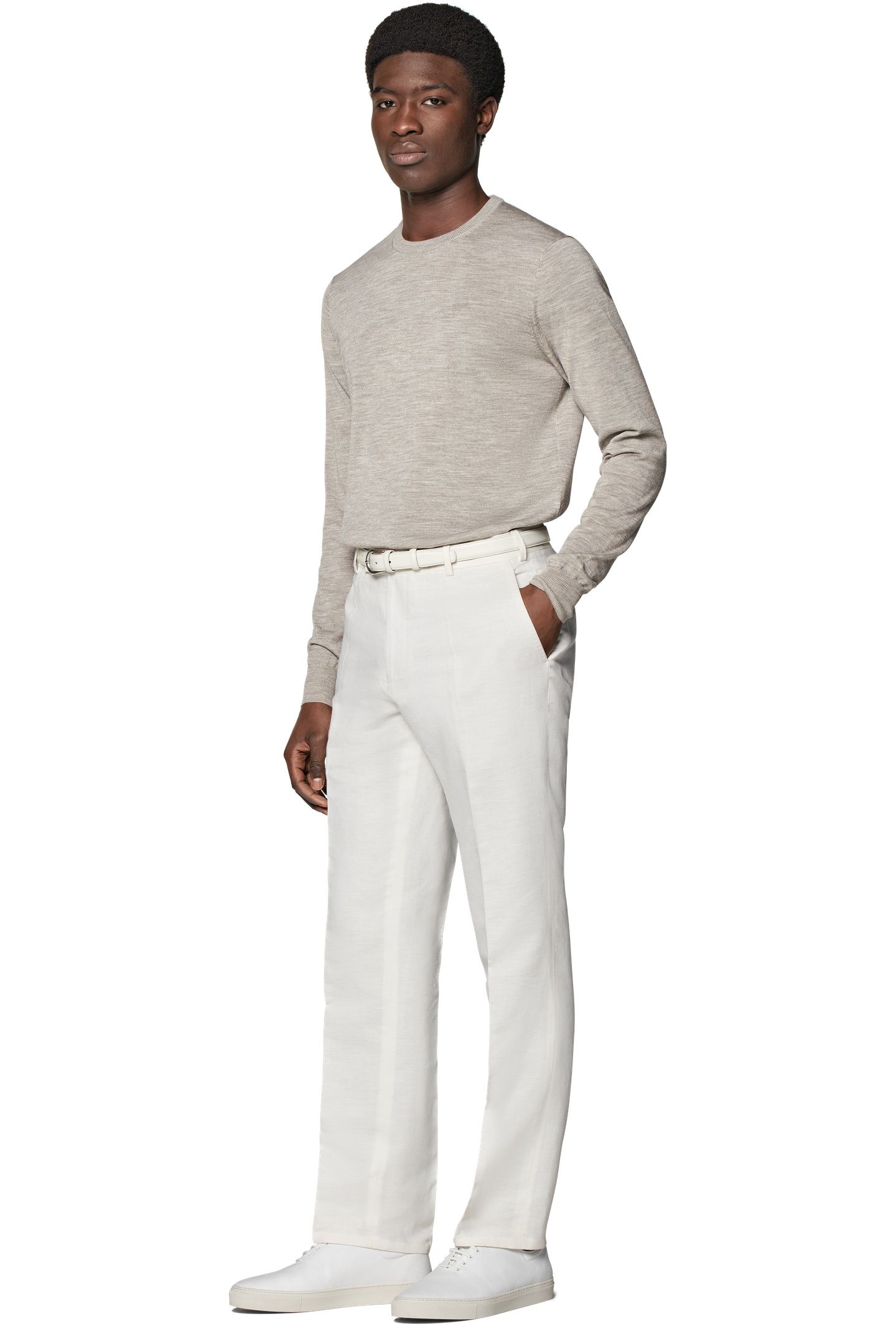 LS CREW MERINO CREW AND V NECK TAUPE 3
