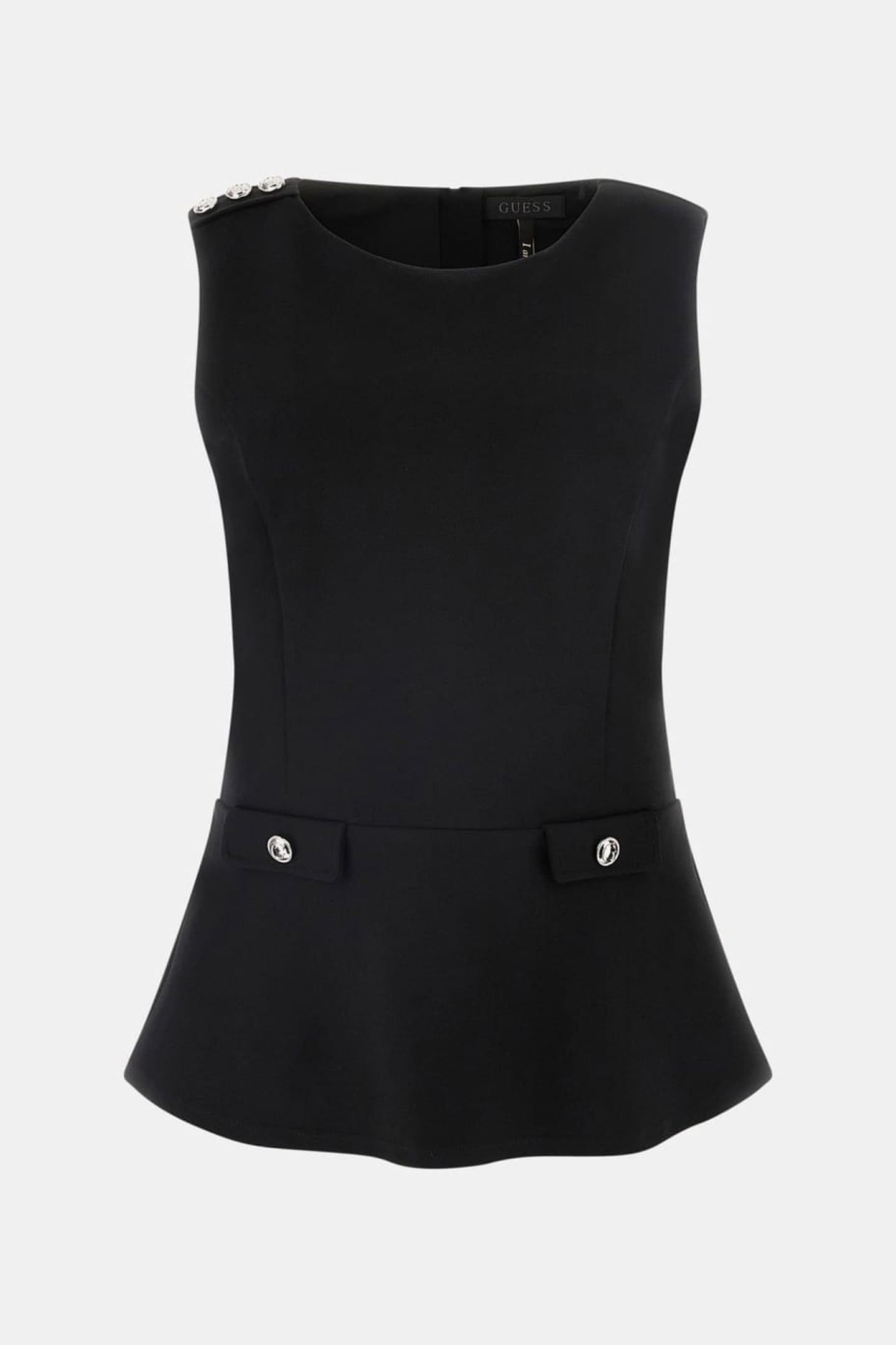 GUESS ECO AMBRE PEPLUM TOP JET BLACK A996 3