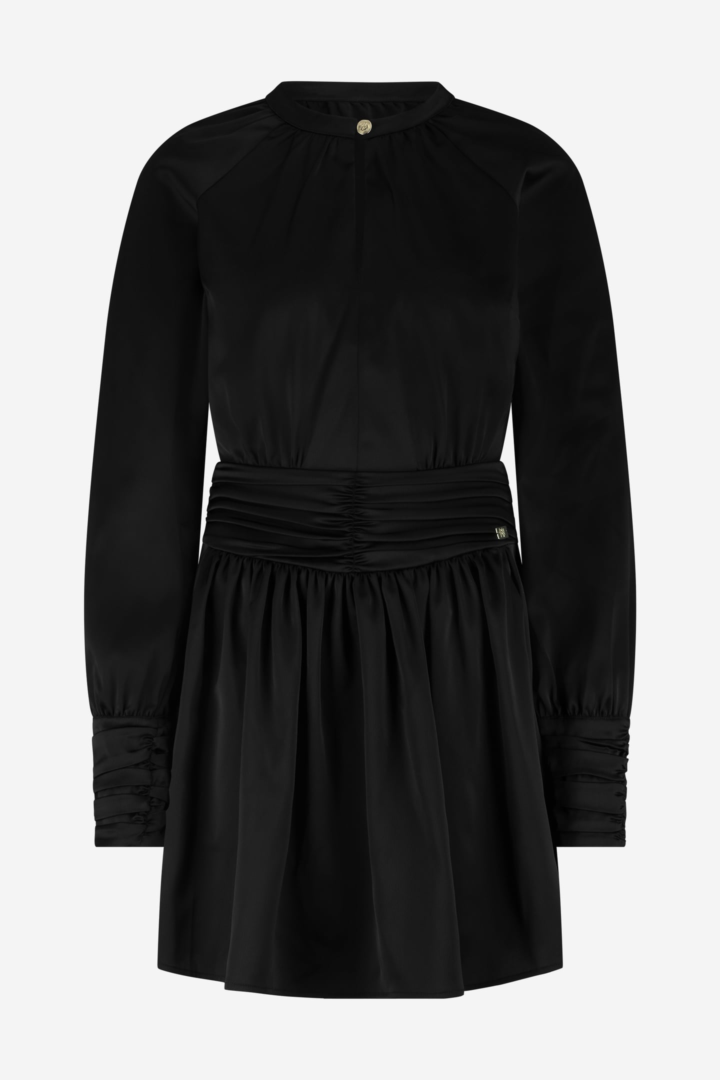 CHIOS SATIN DRESS BLACK 1