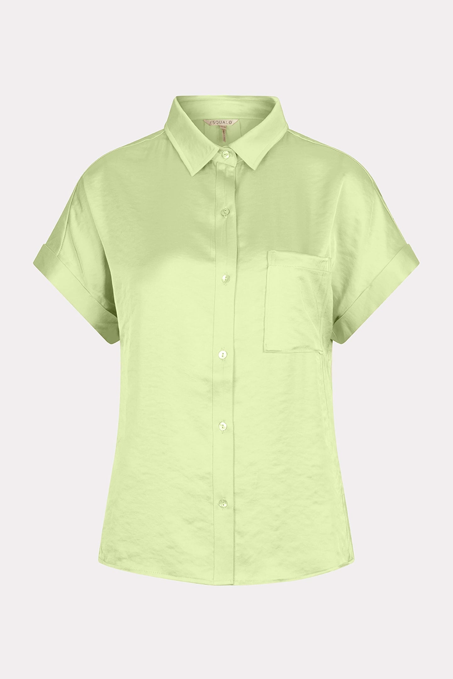 BLOUSE S/SLVE POCKET SATIN LOOK APPLE GREEN 1