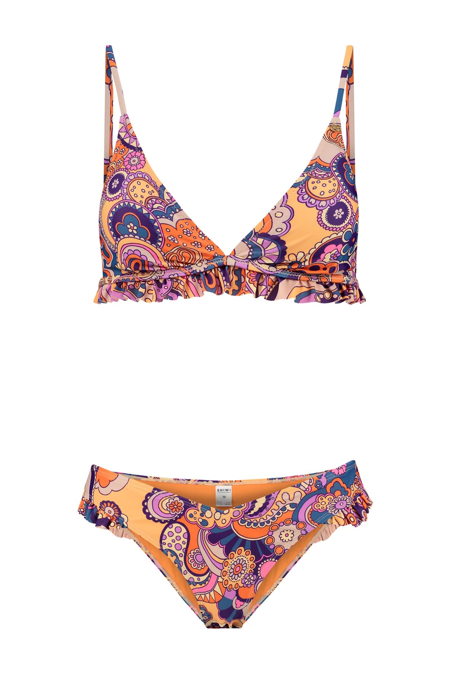 ROMY RUFFLE BIKINI SET WOODSTOCK WAVE MULTI COLOR 4