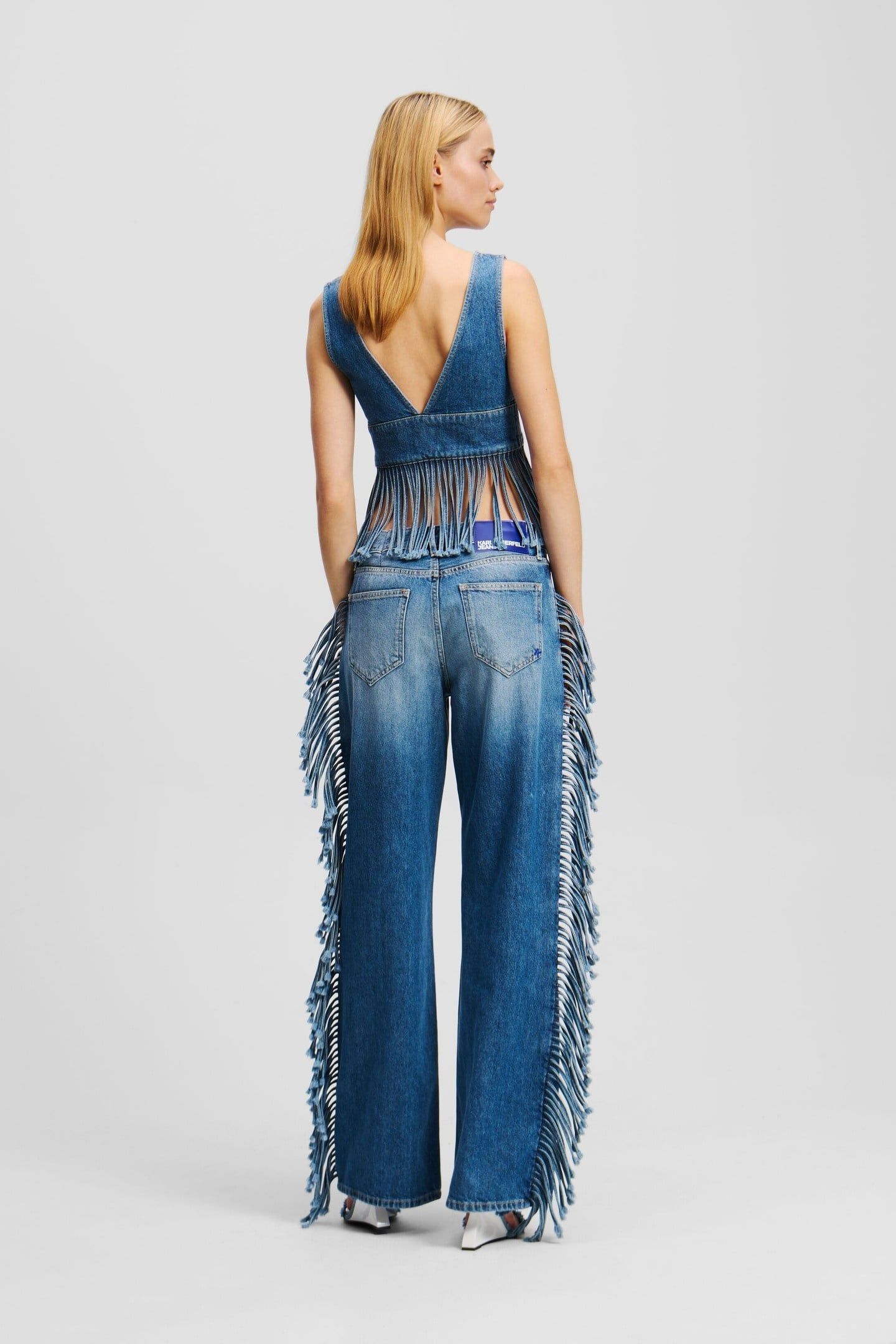 RELAXED FRINGE DENIM STONE WASHED MID BLUE 2