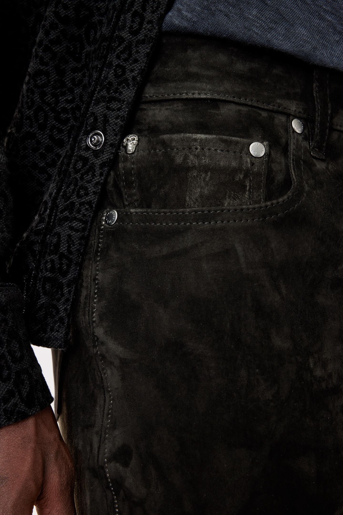 ETON LEATHER PANTS - REGULAR FIT LEATHER BLACK 3