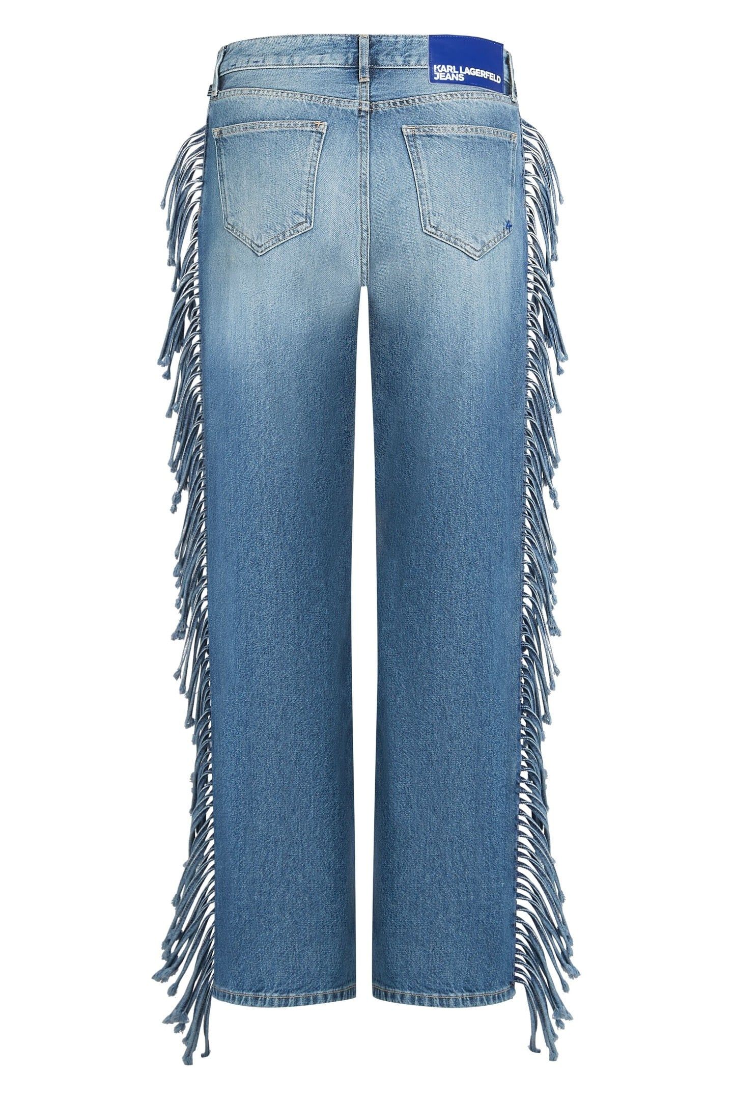 RELAXED FRINGE DENIM STONE WASHED MID BLUE 4