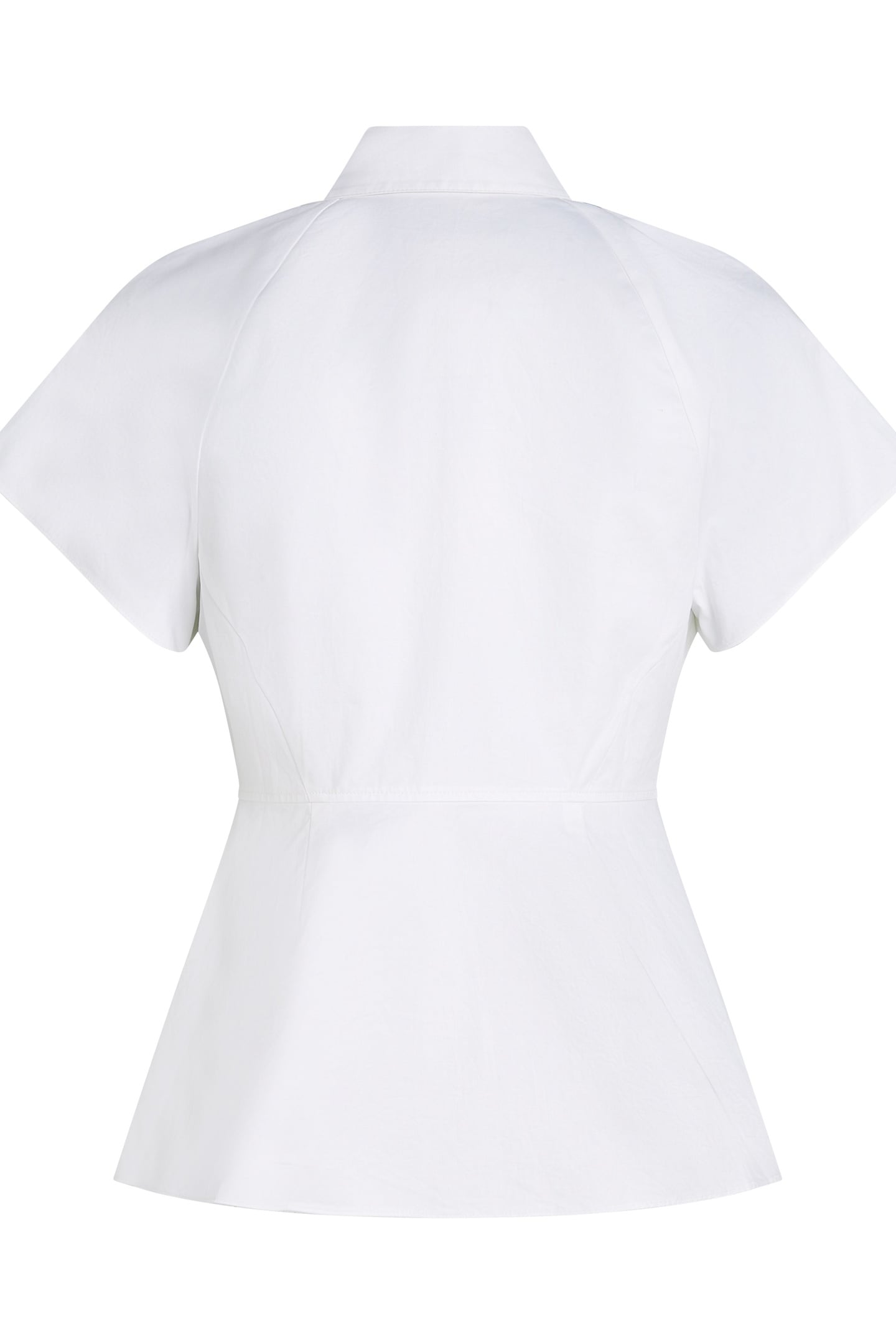 FRONT RUFFLE SSLV POPLIN SHIRT WHITE 6