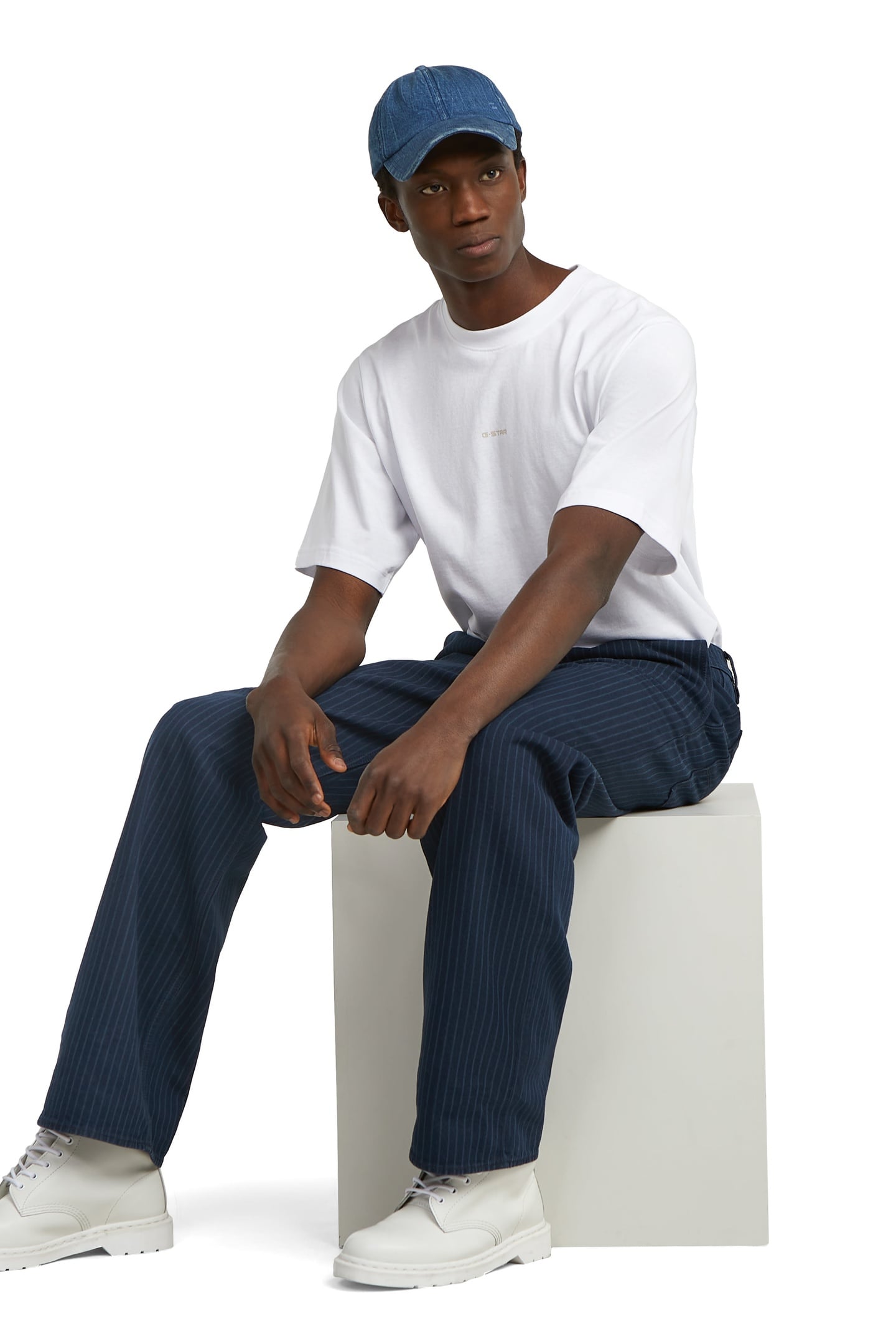 MODSON STRAIGHT CHINO INK BLUE LASERED PINSTRIPE 2