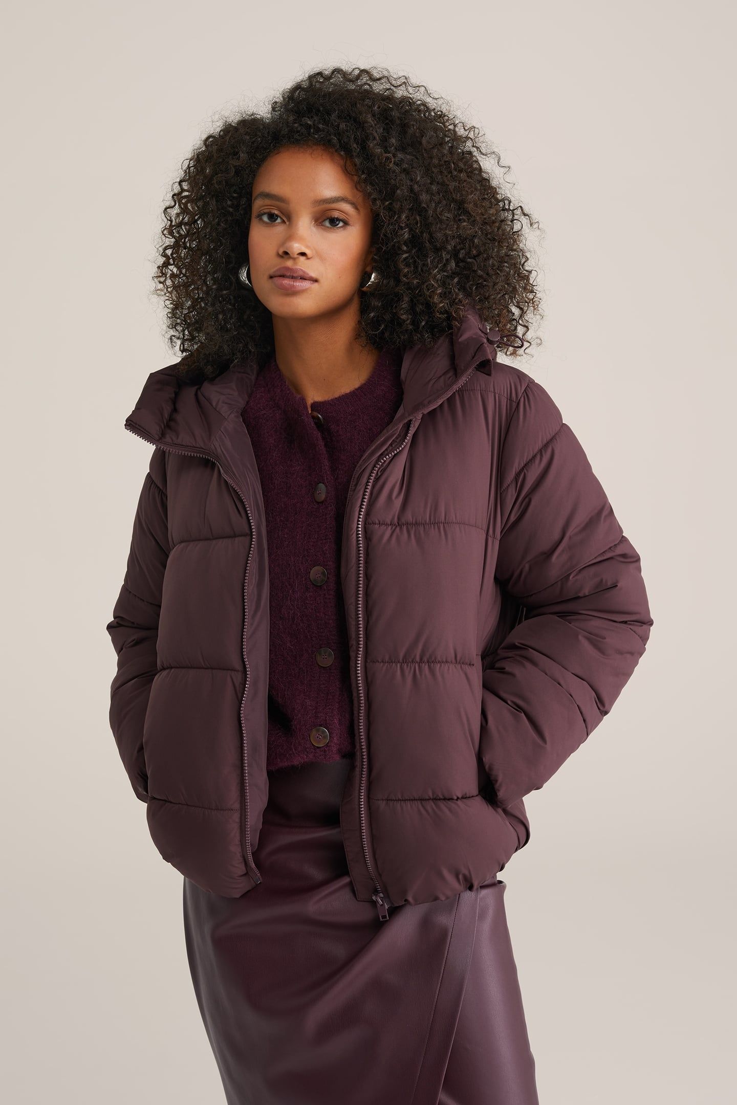 JACKET NORMAL LENGTH AUBERGINE 1