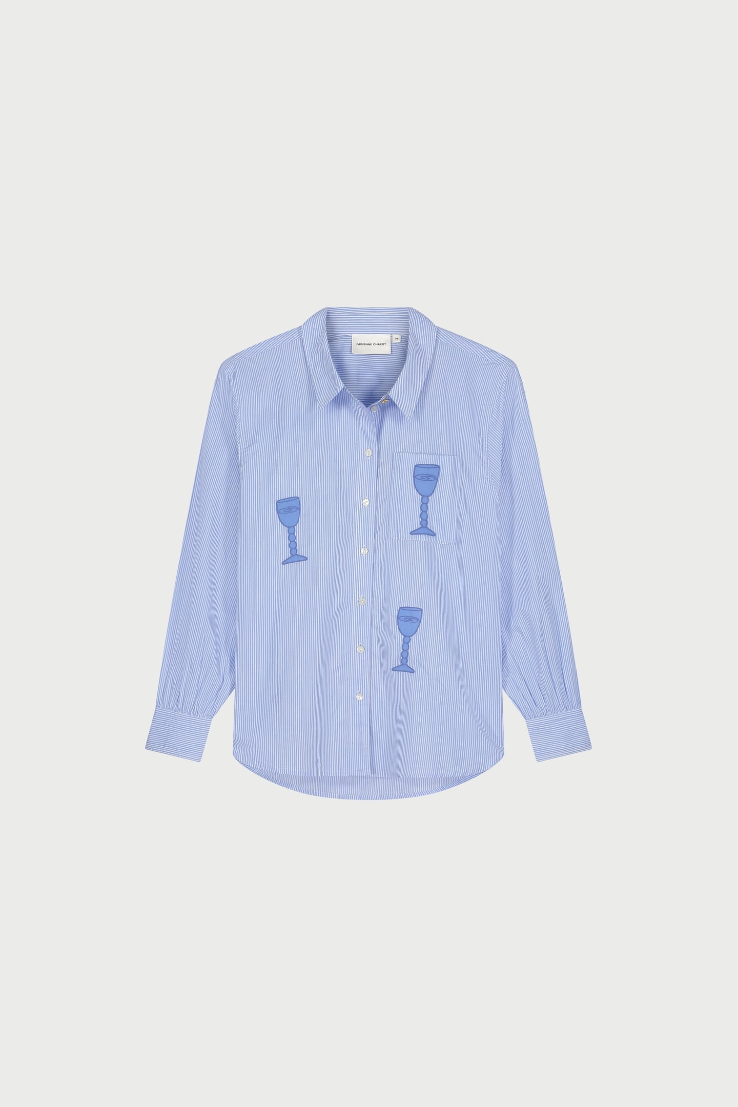 ALEX BLOUSE WARM WHITE/POOL BLUE 4